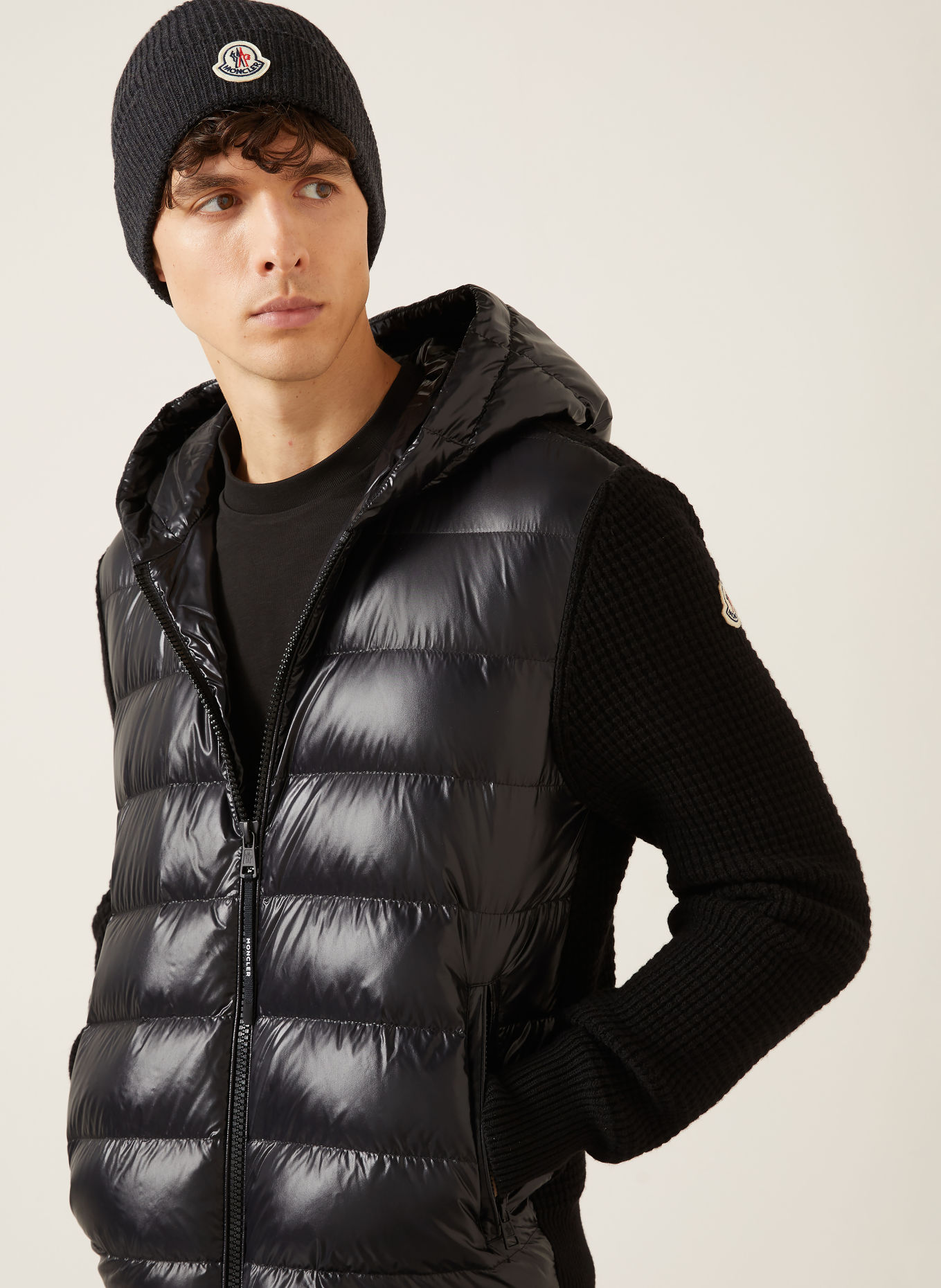 MONCLER Lightweight down jacket in a blend of materials: BLACK