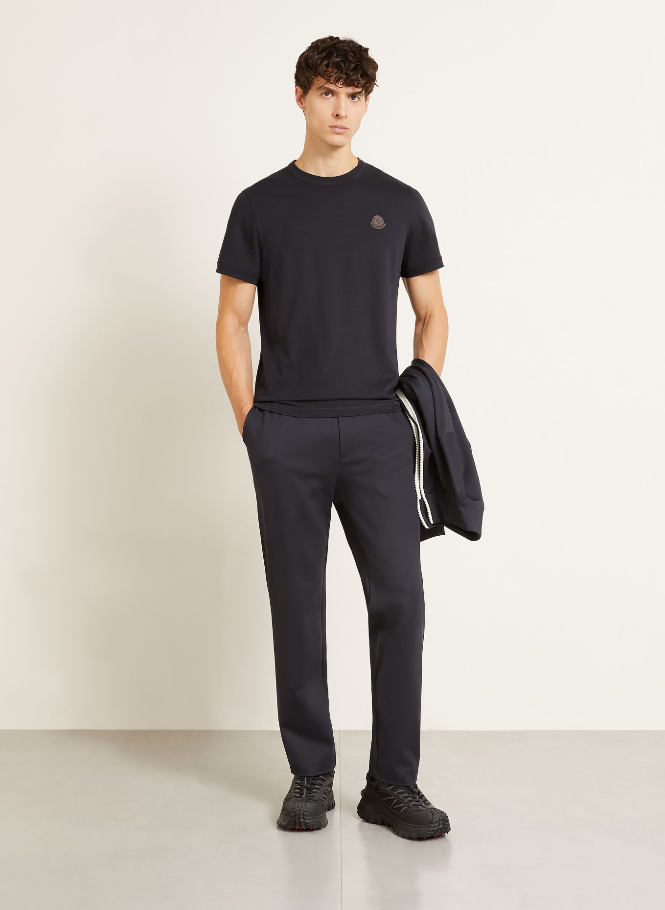 MONCLER T-shirt: DARK BLUE / DARK BROWN