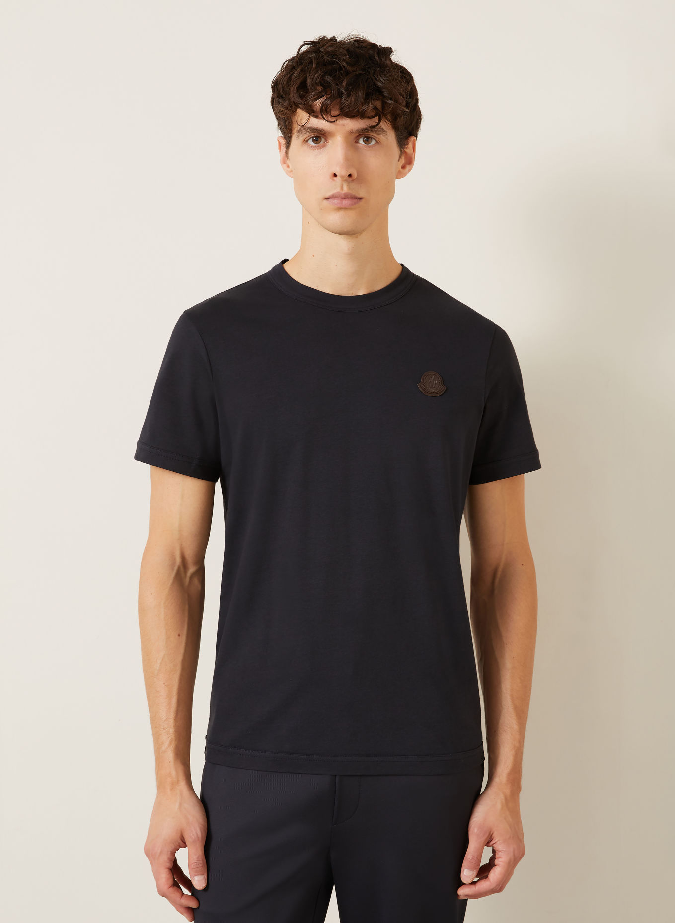 MONCLER T-shirt: DARK BLUE / DARK BROWN