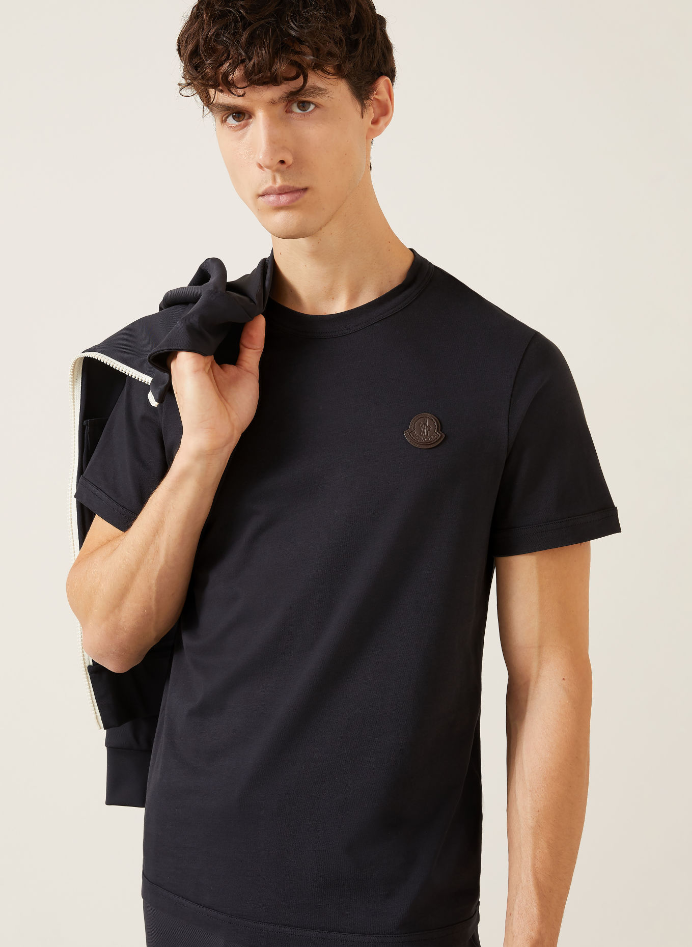 MONCLER T-shirt: DARK BLUE / DARK BROWN