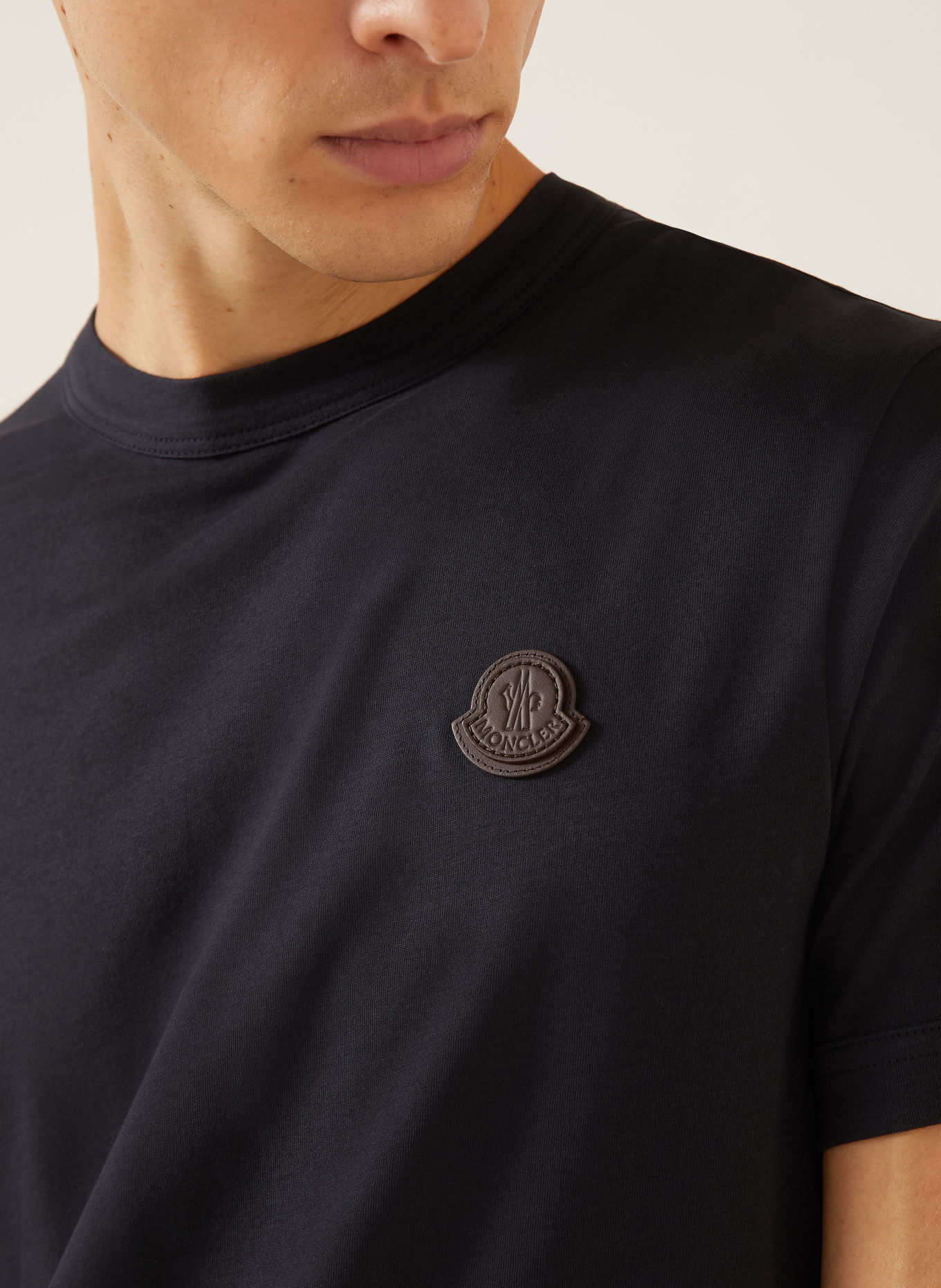 MONCLER T-shirt: DARK BLUE / DARK BROWN
