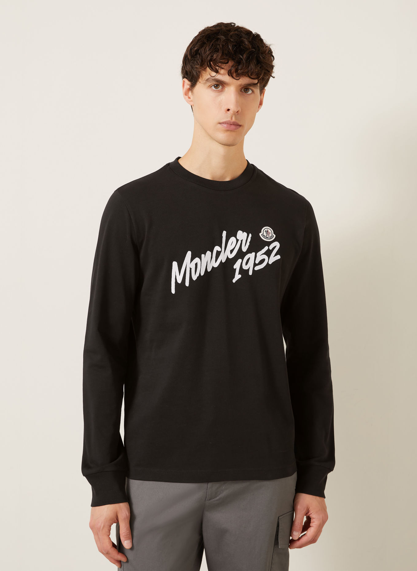 MONCLER Long-sleeve shirt: BLACK / RED / WHITE