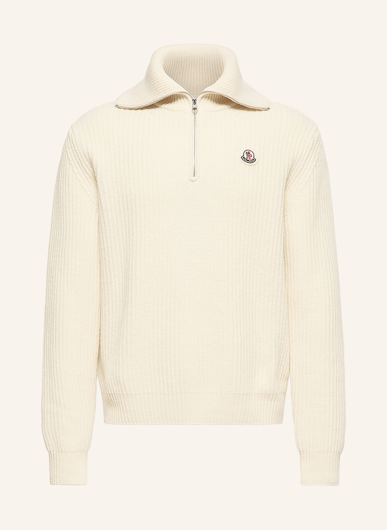 MONCLER Half-zip sweater: CREAM