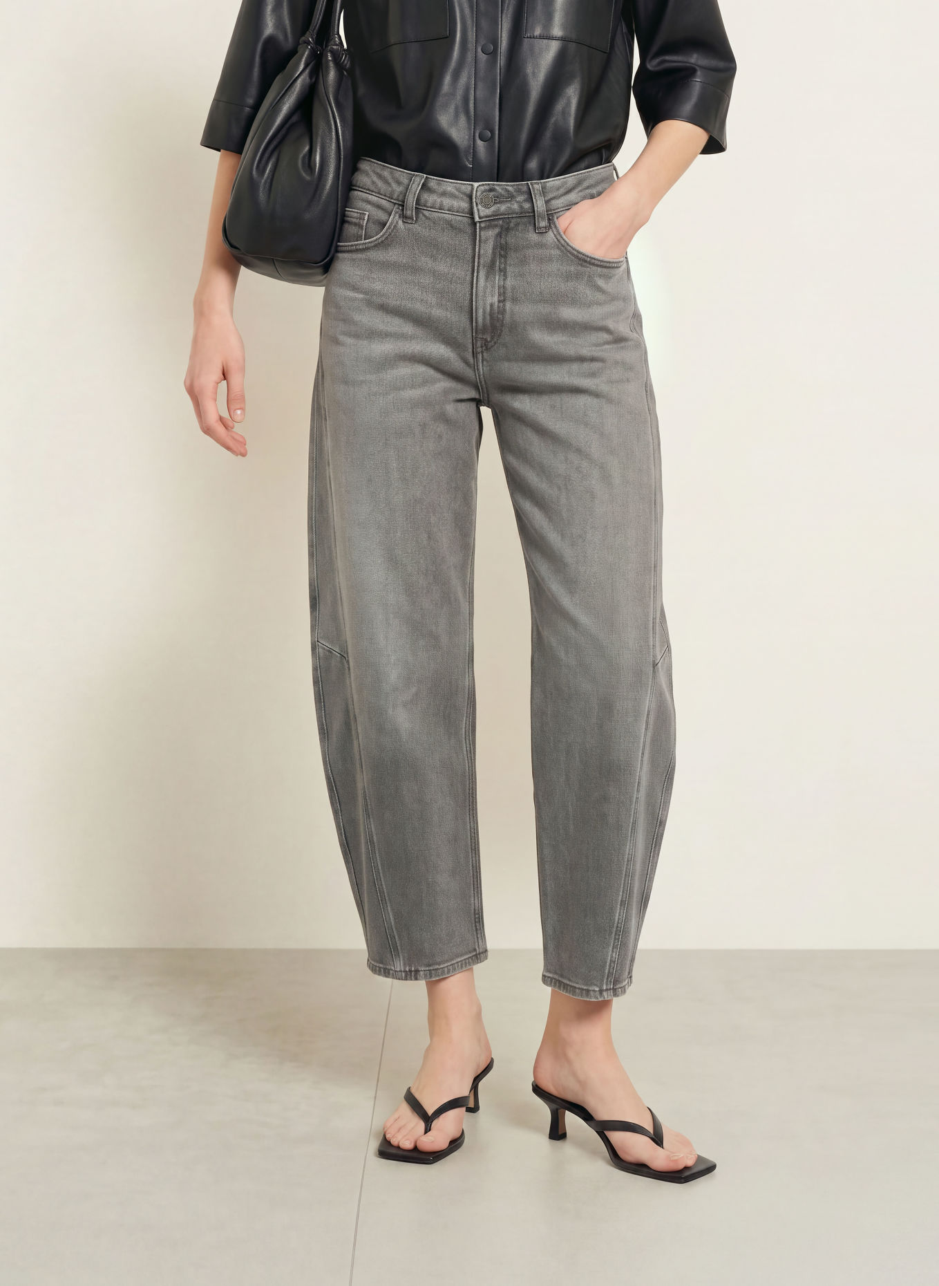 OPUS Barrel Jeans LOLAH: 70404 mid grey