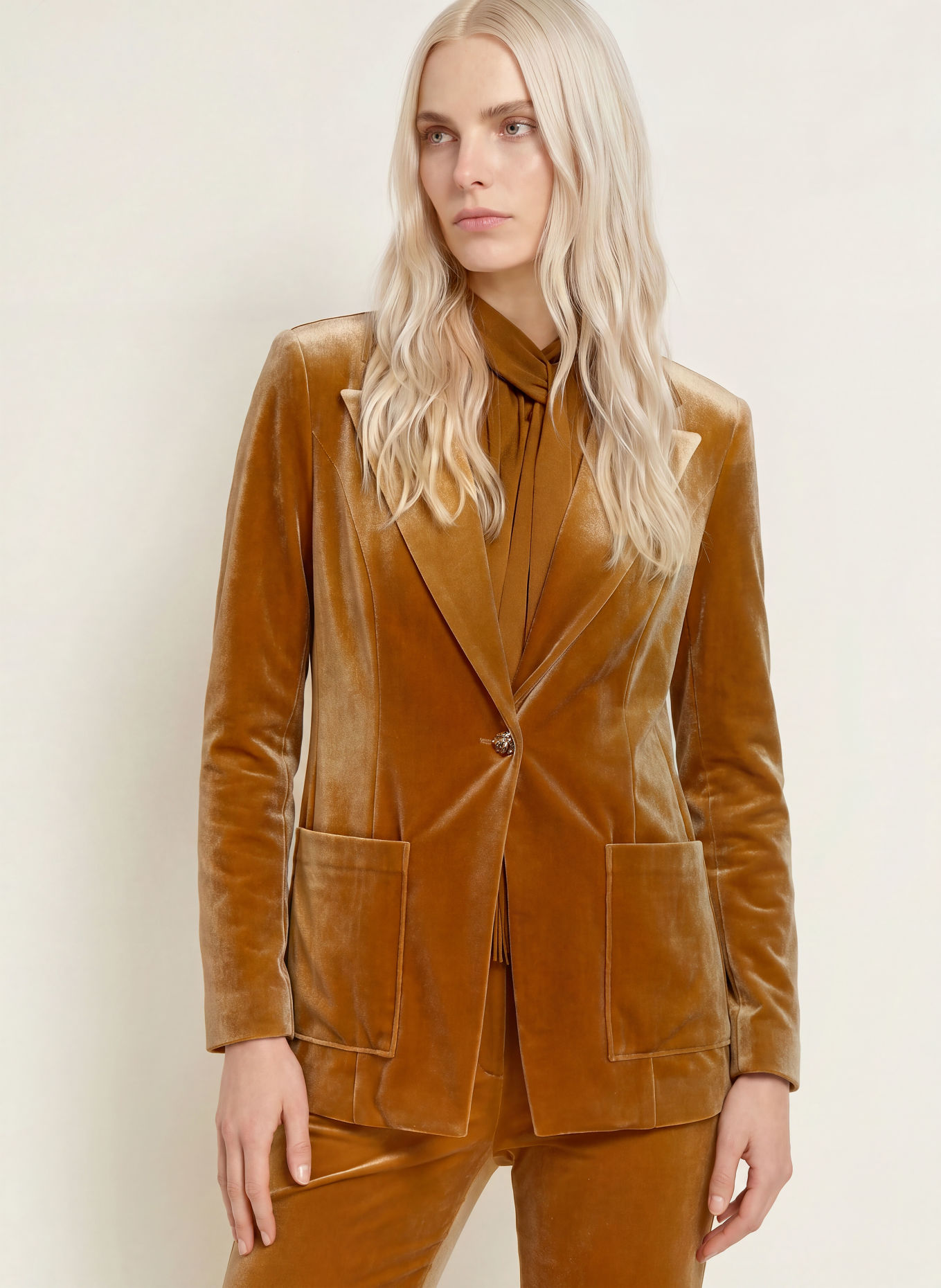 Joseph Ribkoff Velvet Blazer: DARK ORANGE