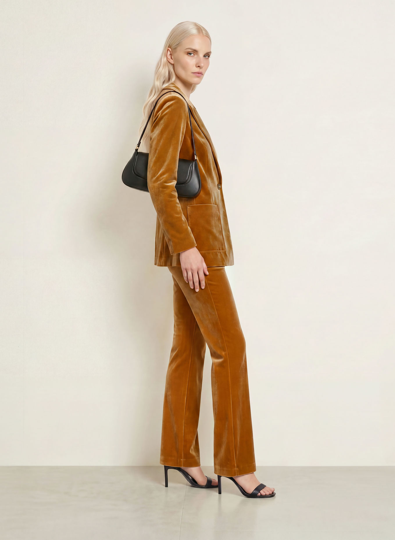 Joseph Ribkoff Velvet Blazer: DARK ORANGE
