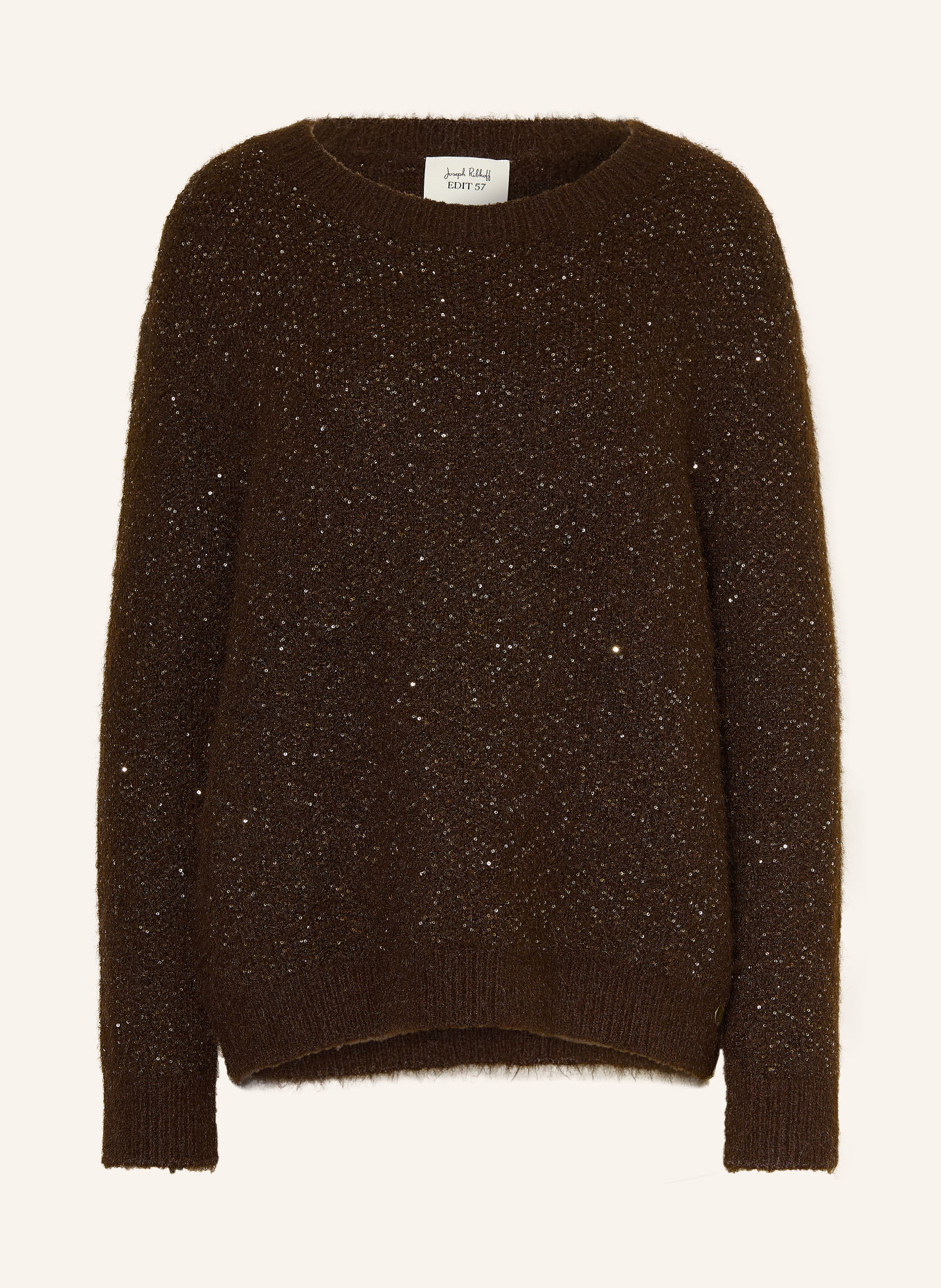 Joseph Ribkoff Sweter z cekinami: CIEMNOBRĄZOWY