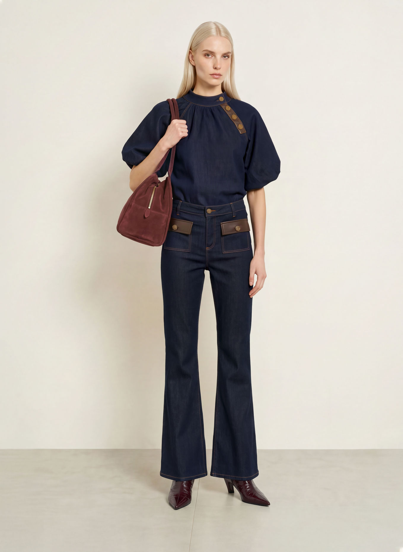 Joseph Ribkoff Flared jeans: 3302 Dark Denim