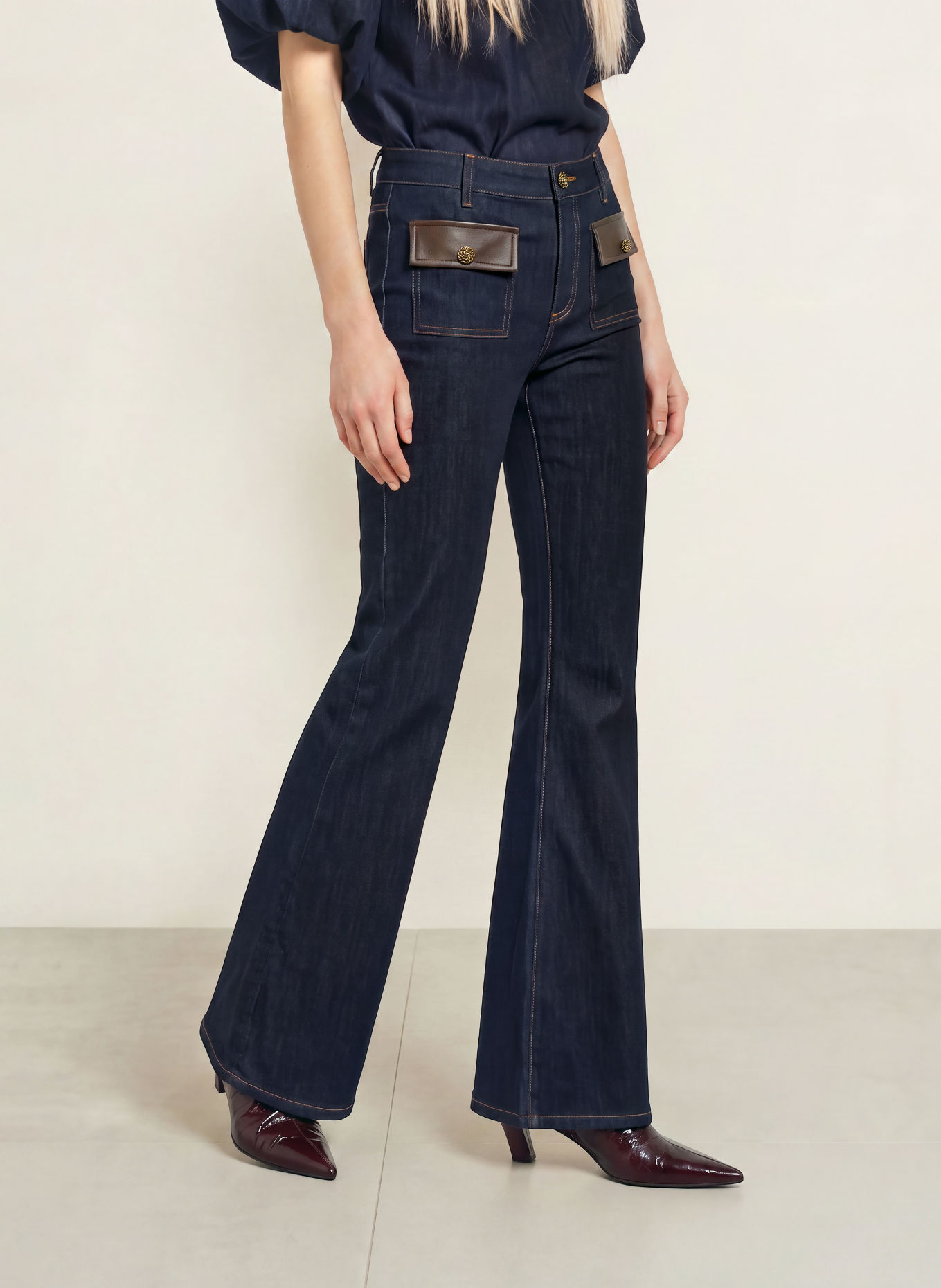 Joseph Ribkoff Flared jeans: 3302 Dark Denim