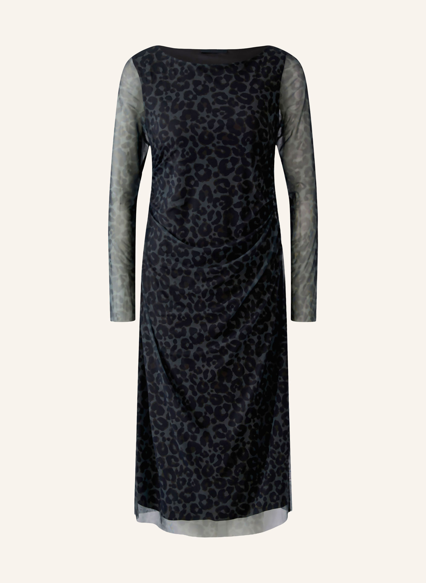 oui Mesh-Kleid: DUNKELBRAUN / SCHWARZ