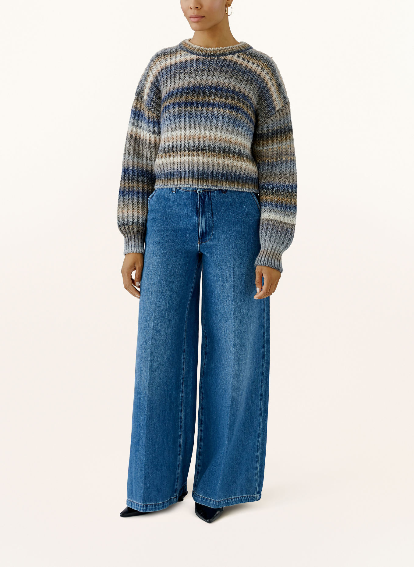 oui Jean wide leg: 5450 bright blue denim