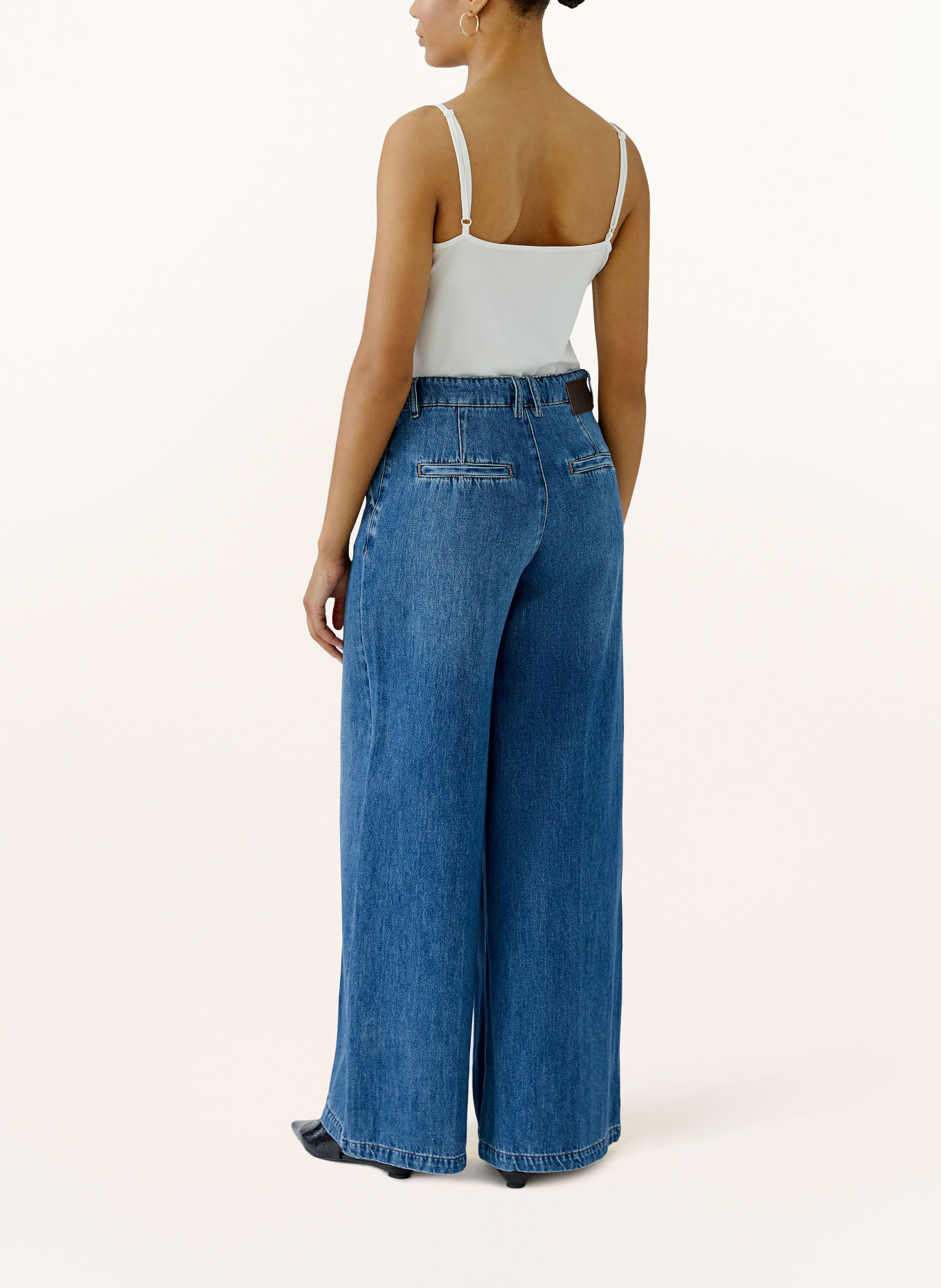 oui Jean wide leg: 5450 bright blue denim