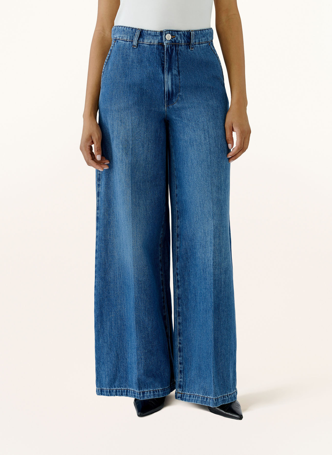oui Jean wide leg: 5450 bright blue denim
