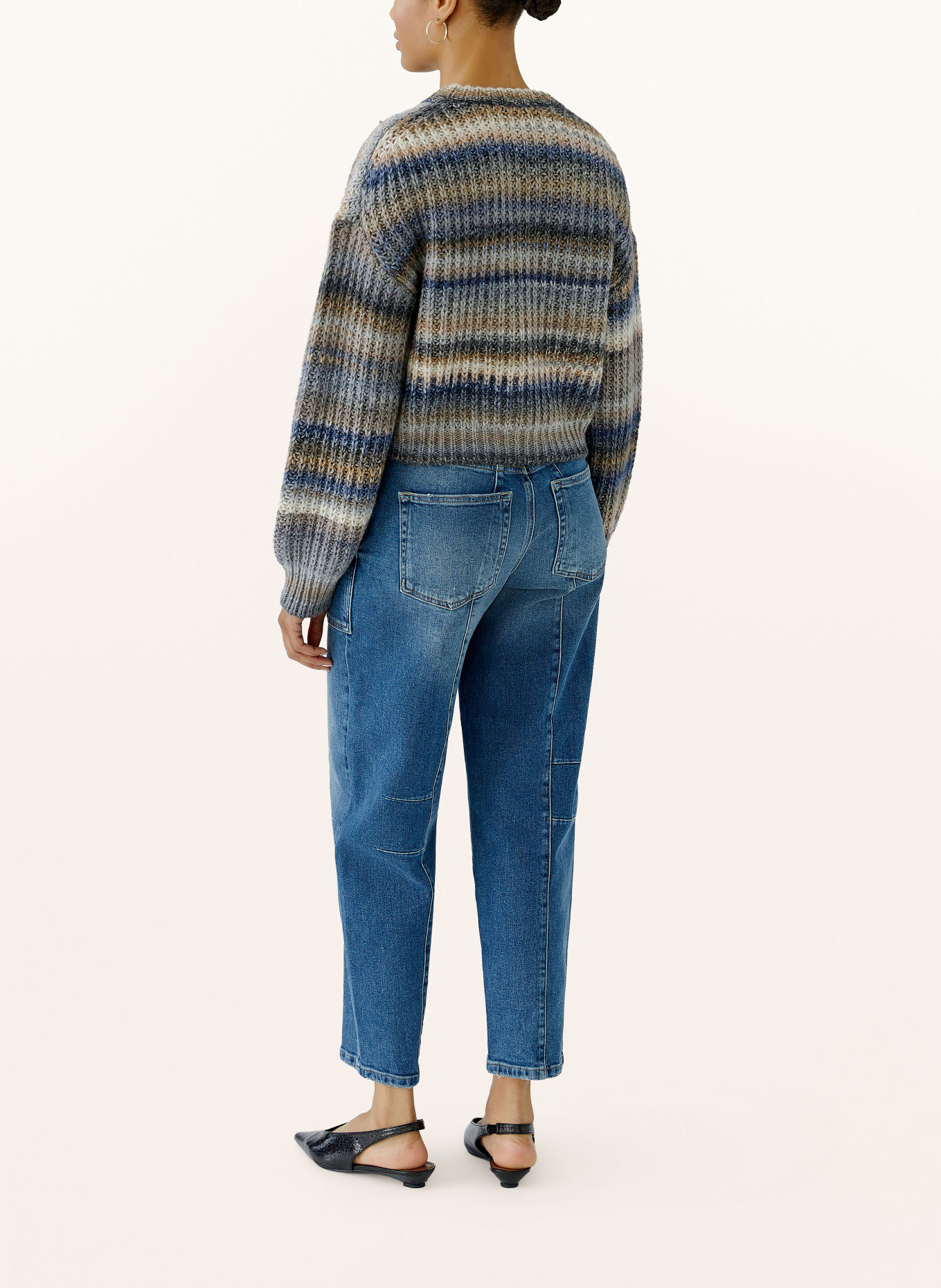 oui Sweater: CREAM / BLUE GRAY / TAUPE