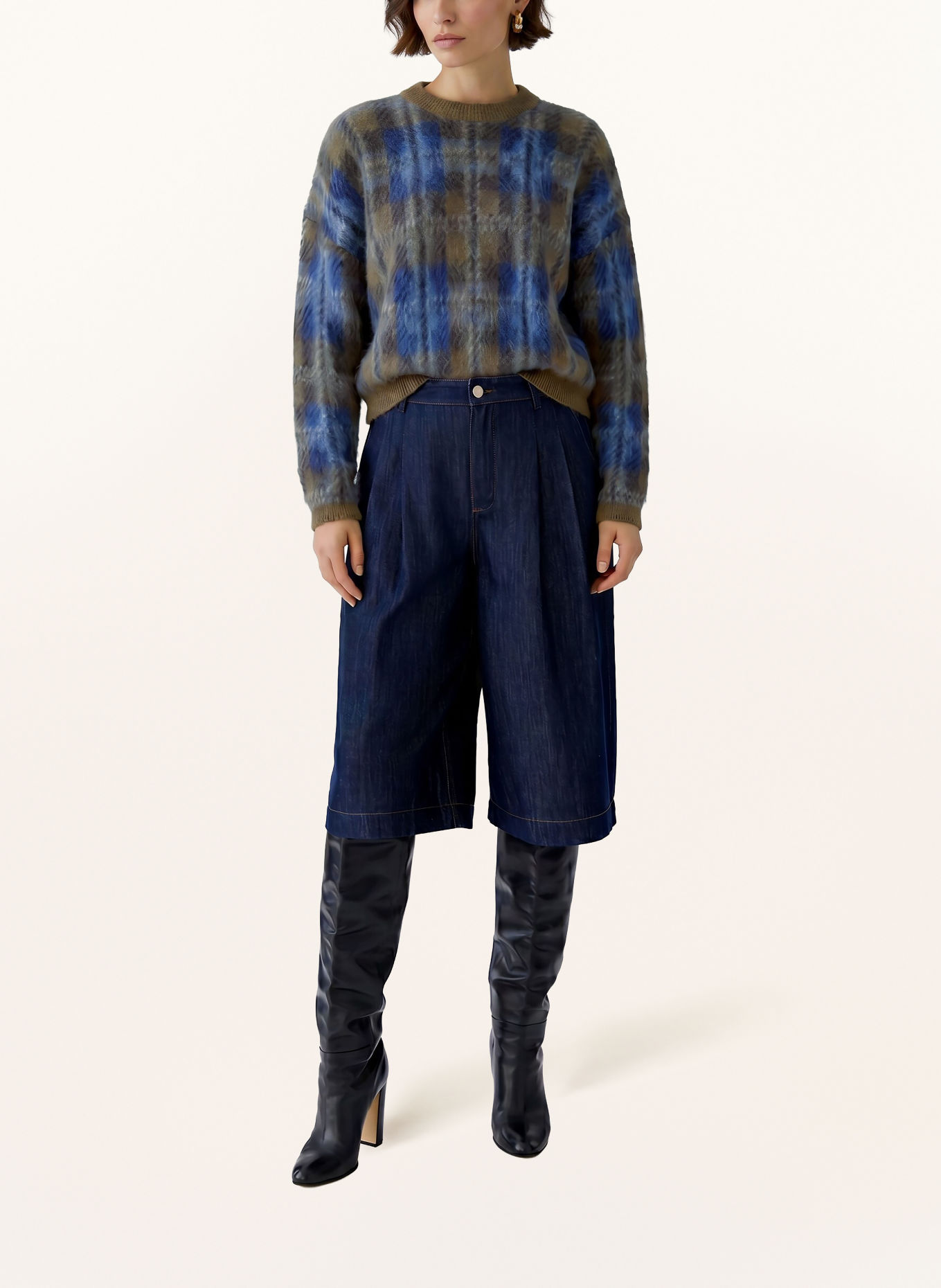 oui Pull: BLEU FONCÉ / MARRON / BLANC