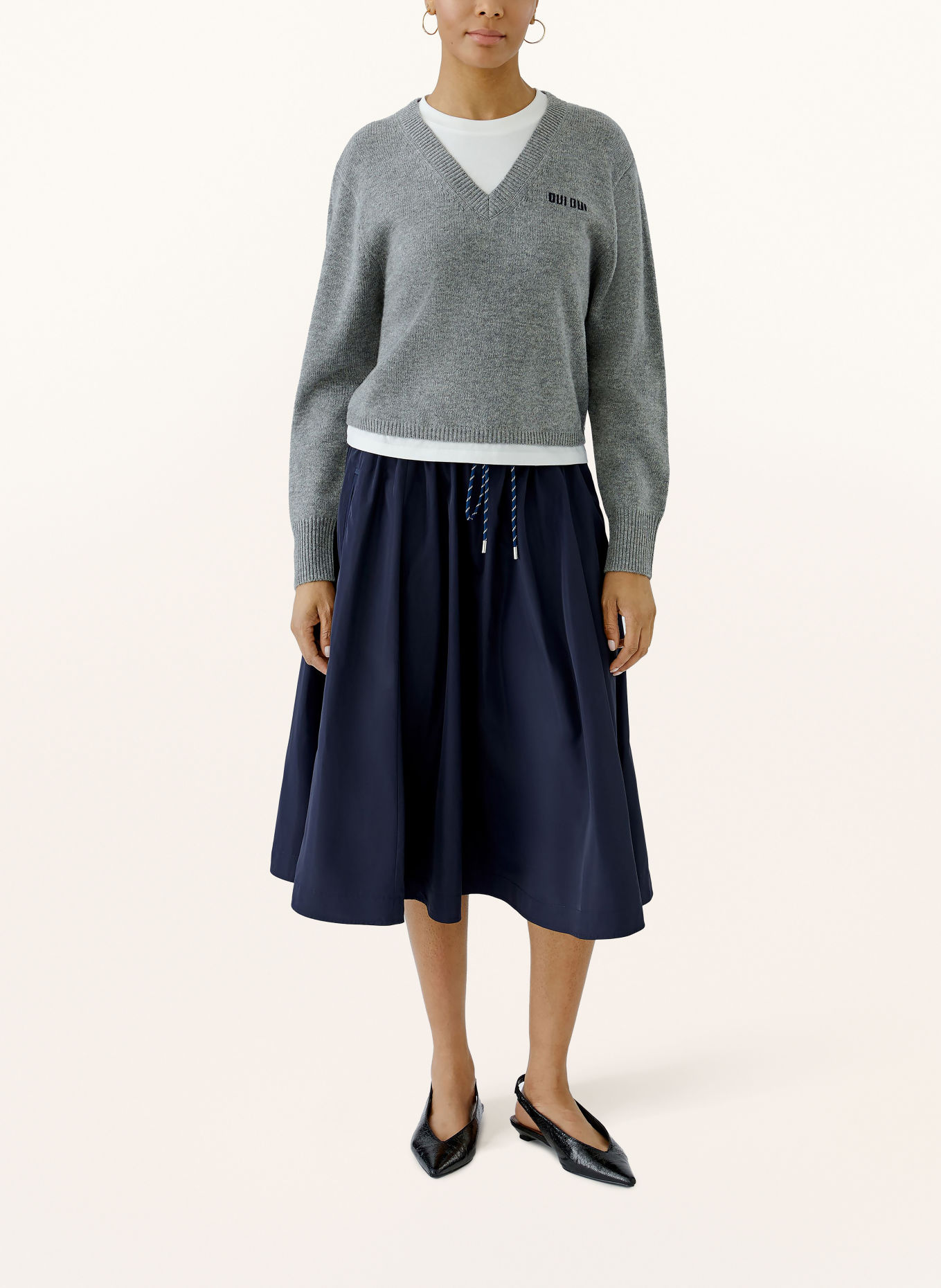 oui Pulls en mélange de matières: GRIS / BLANC