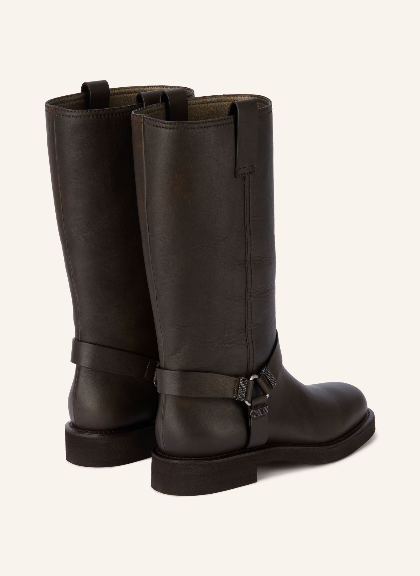 BRUNELLO CUCINELLI Biker boots: DARK BROWN