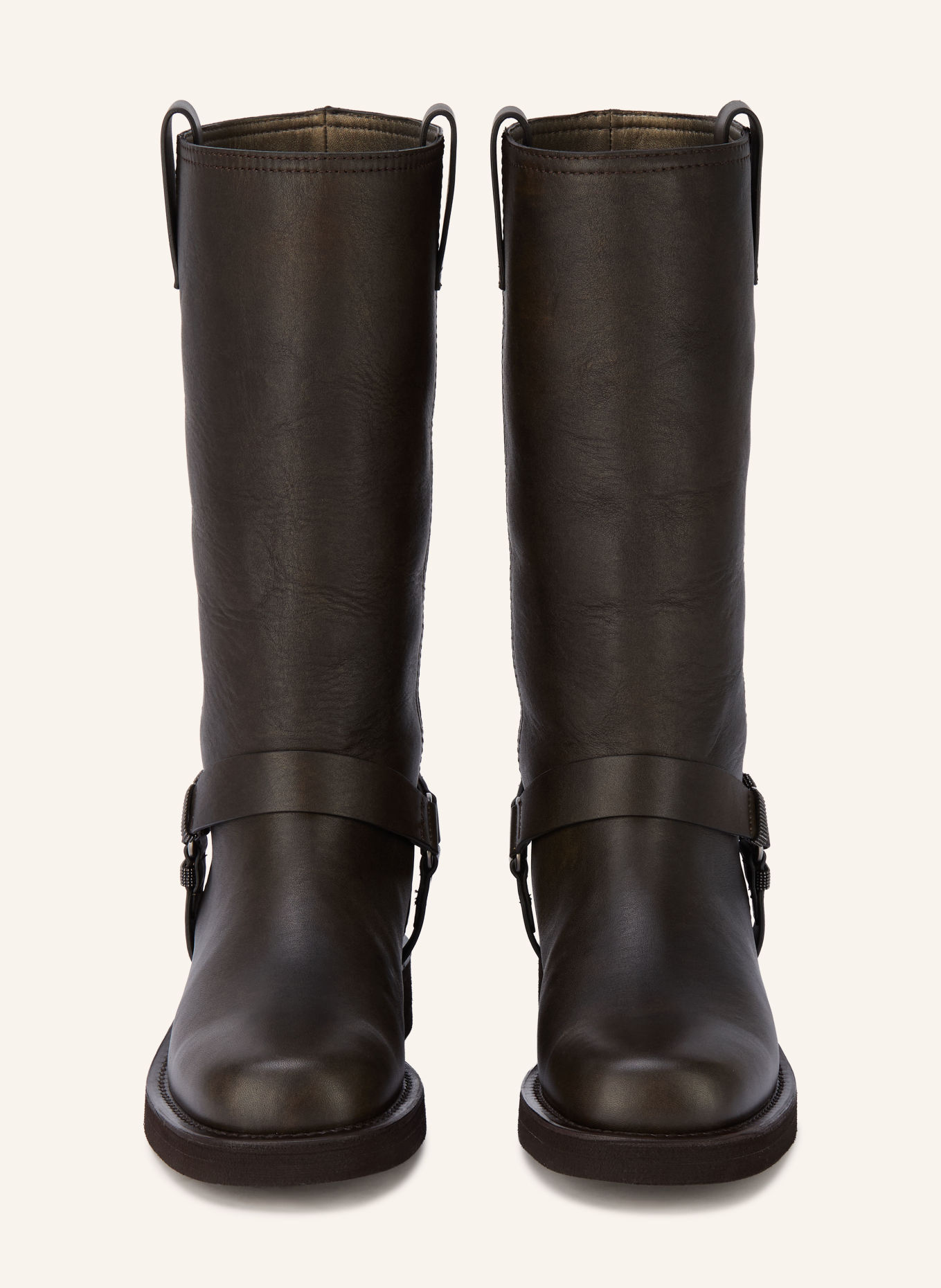 BRUNELLO CUCINELLI Biker boots: DARK BROWN