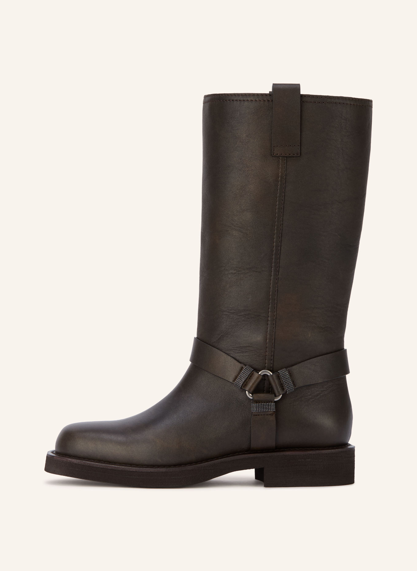 BRUNELLO CUCINELLI Biker boots: DARK BROWN