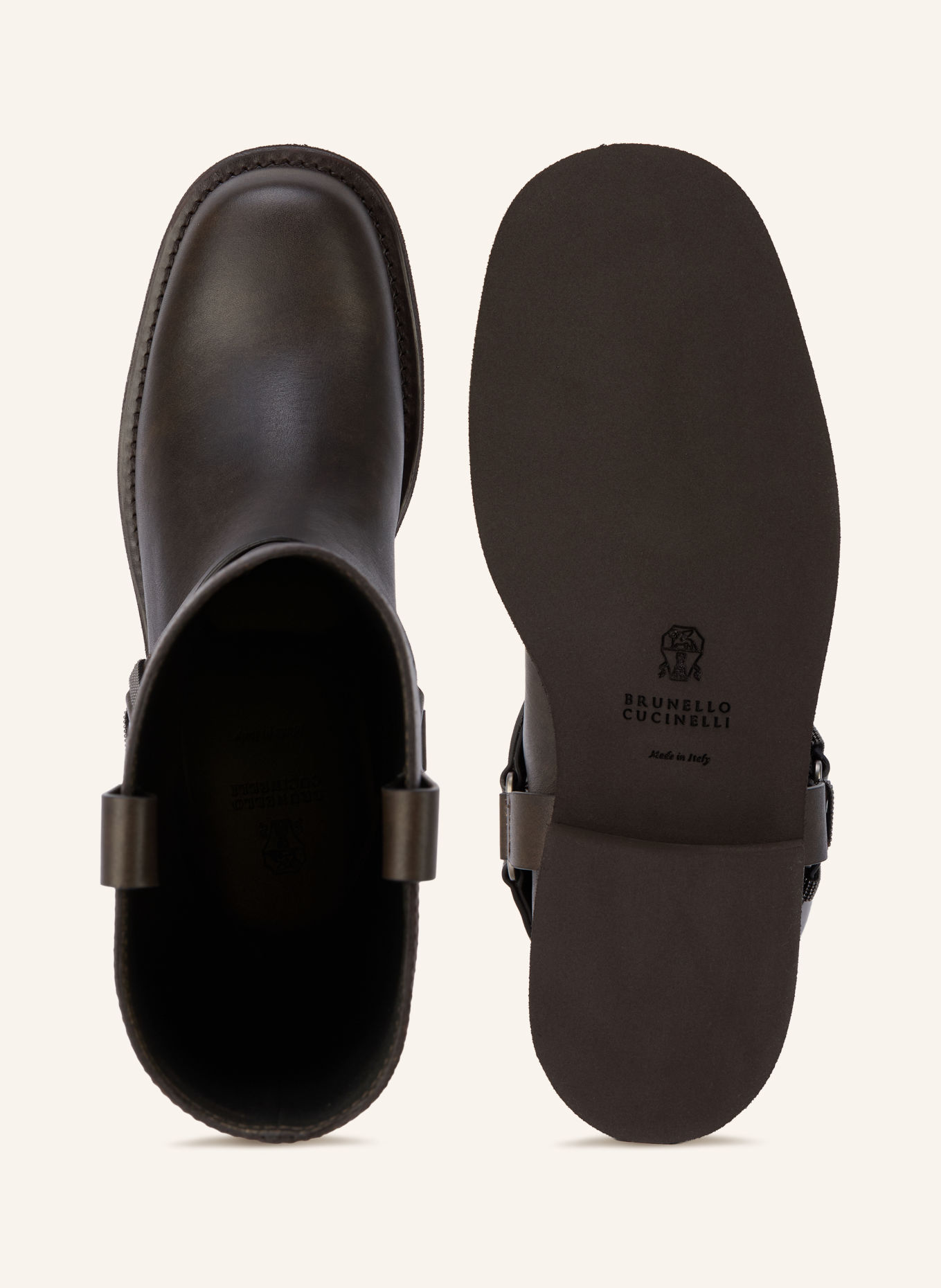 BRUNELLO CUCINELLI Biker boots: DARK BROWN