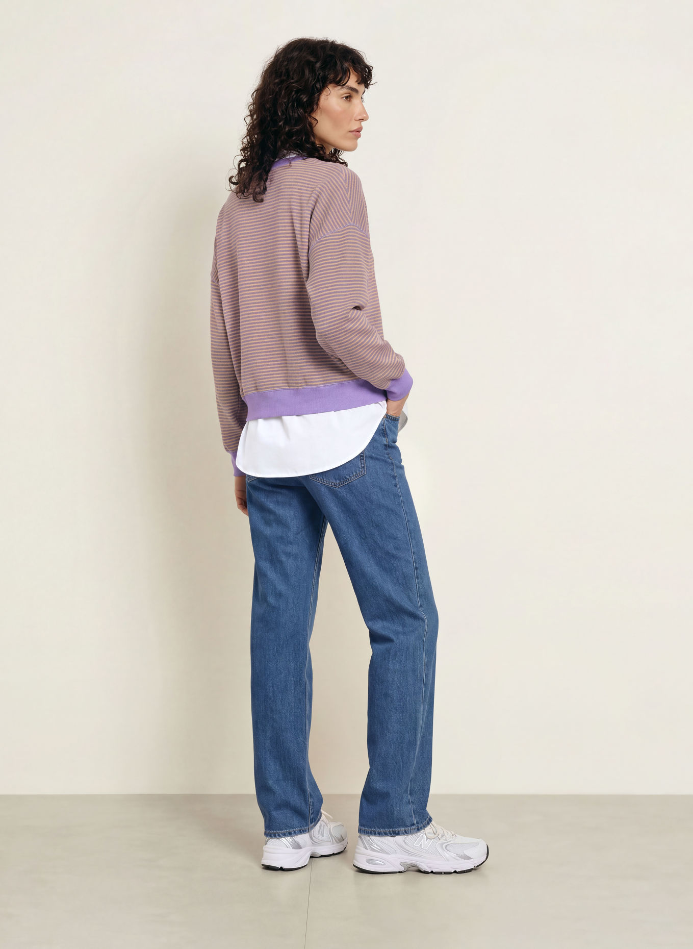 American Vintage Terry Cloth Shirt FUXOW: PURPLE / YELLOW