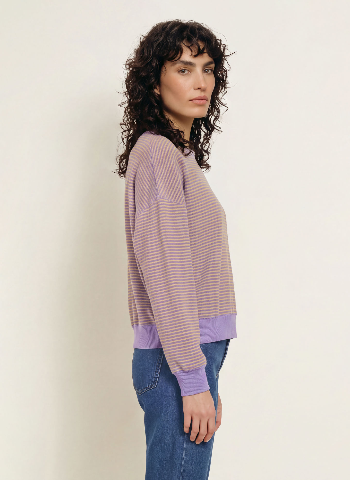 American Vintage Terry Cloth Shirt FUXOW: PURPLE / YELLOW