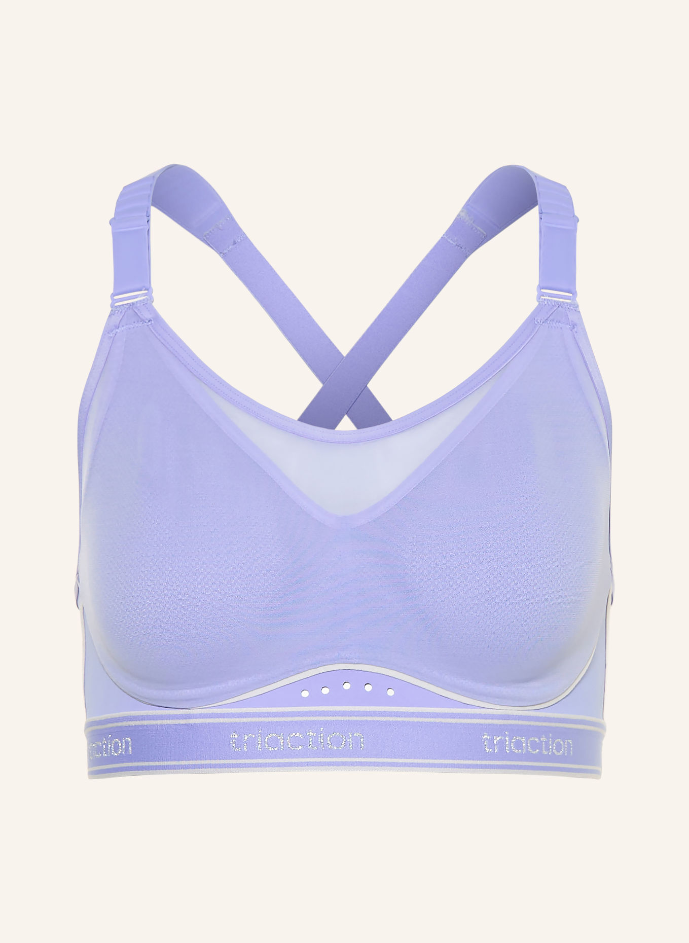 Triumph Sport-bh TRIACTION CARDIO BREEZE met mesh: LICHTPAARS / WIT