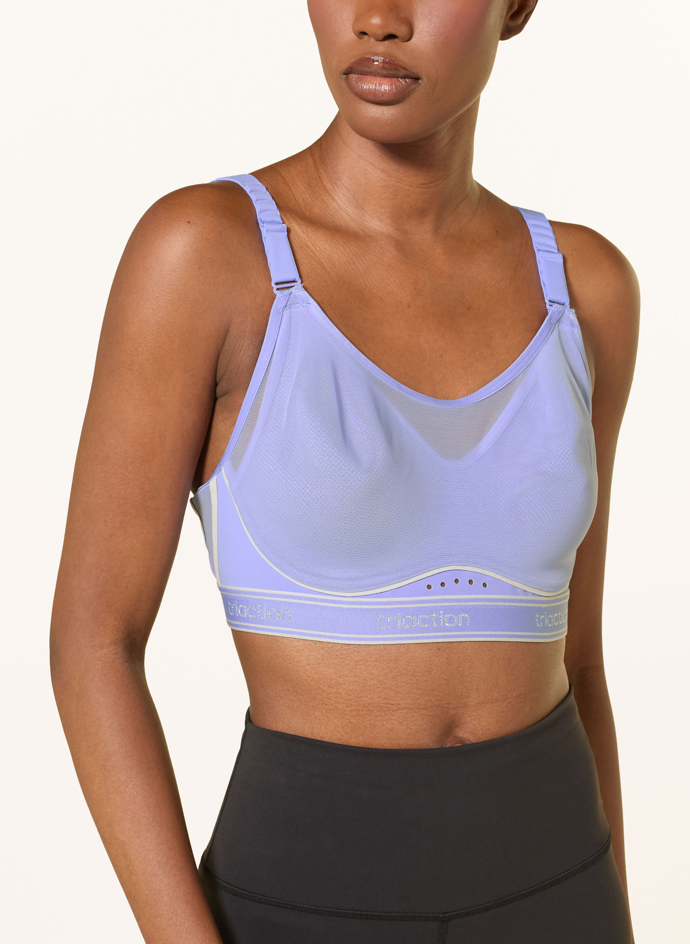 Triumph Sport-bh TRIACTION CARDIO BREEZE met mesh: LICHTPAARS / WIT