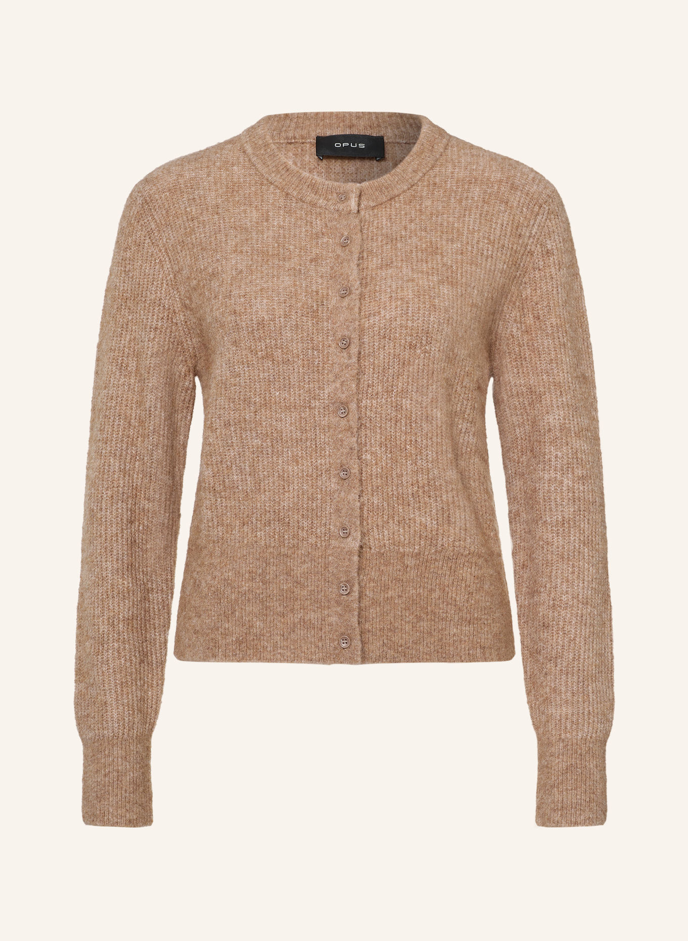 OPUS Strickjacke DRENI: HELLBRAUN