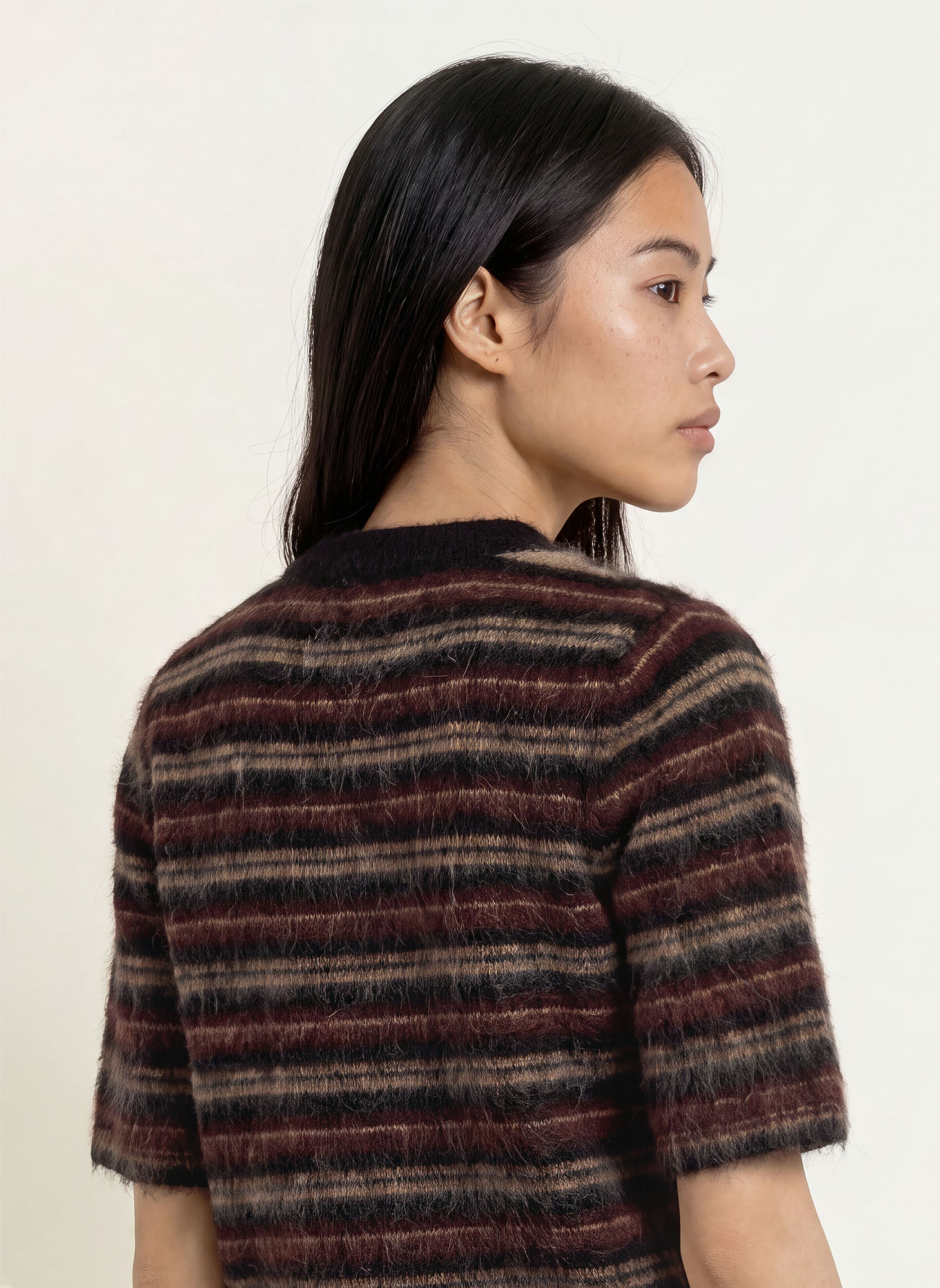OPUS Haut en maille PRIMORO: ROUGE FONCÉ / BEIGE / NOIR