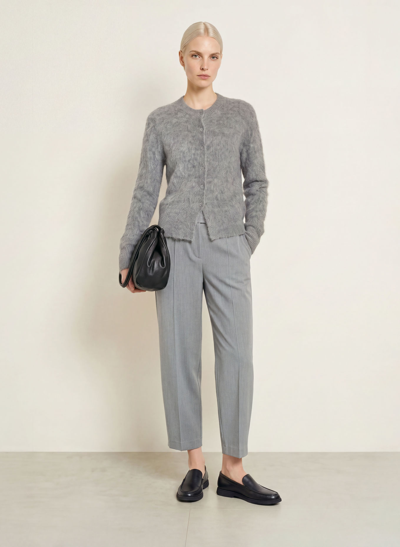 someday Strickjacke TULINDA mit Alpaka: GRAU