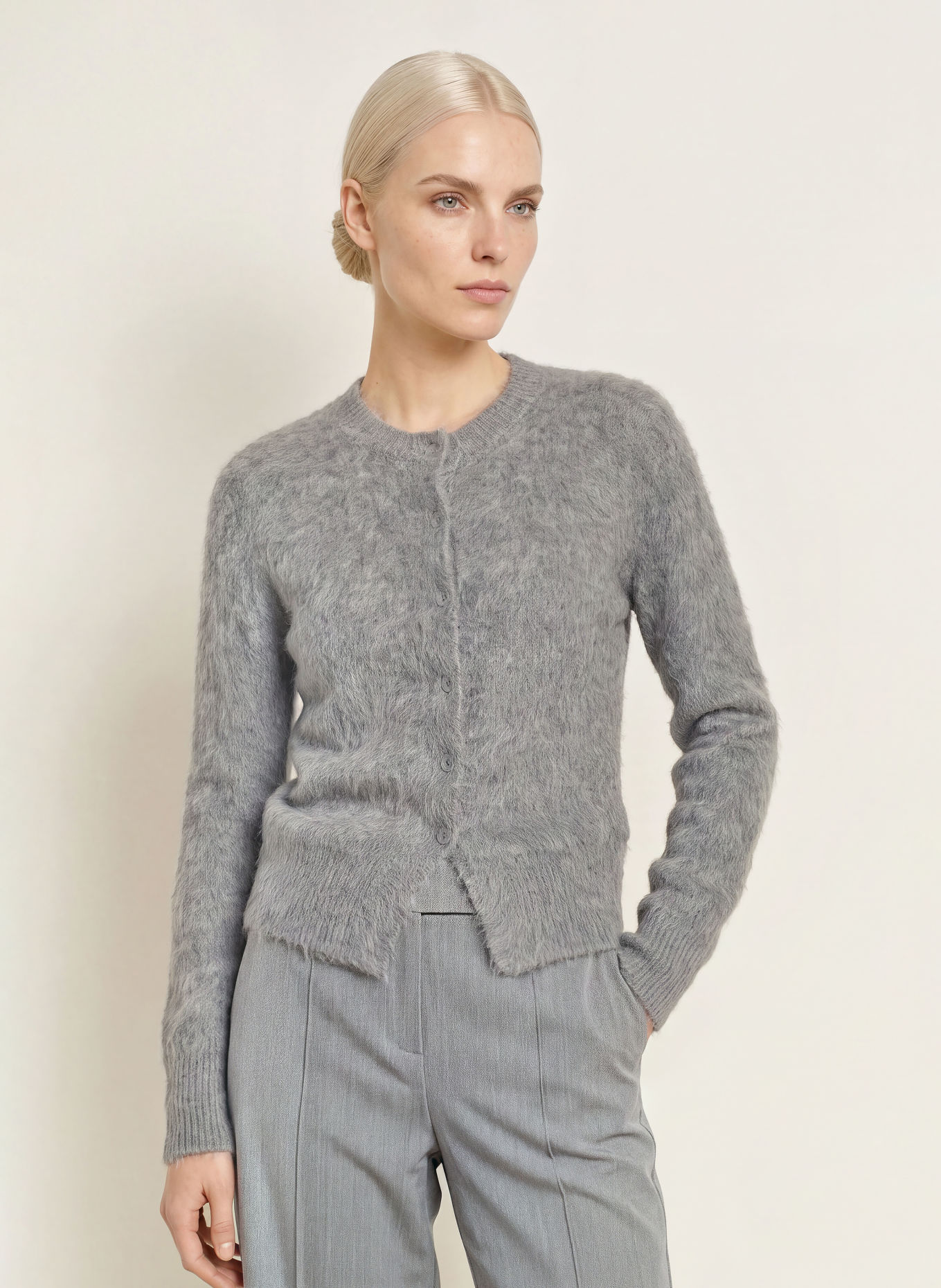 someday Strickjacke TULINDA mit Alpaka: GRAU