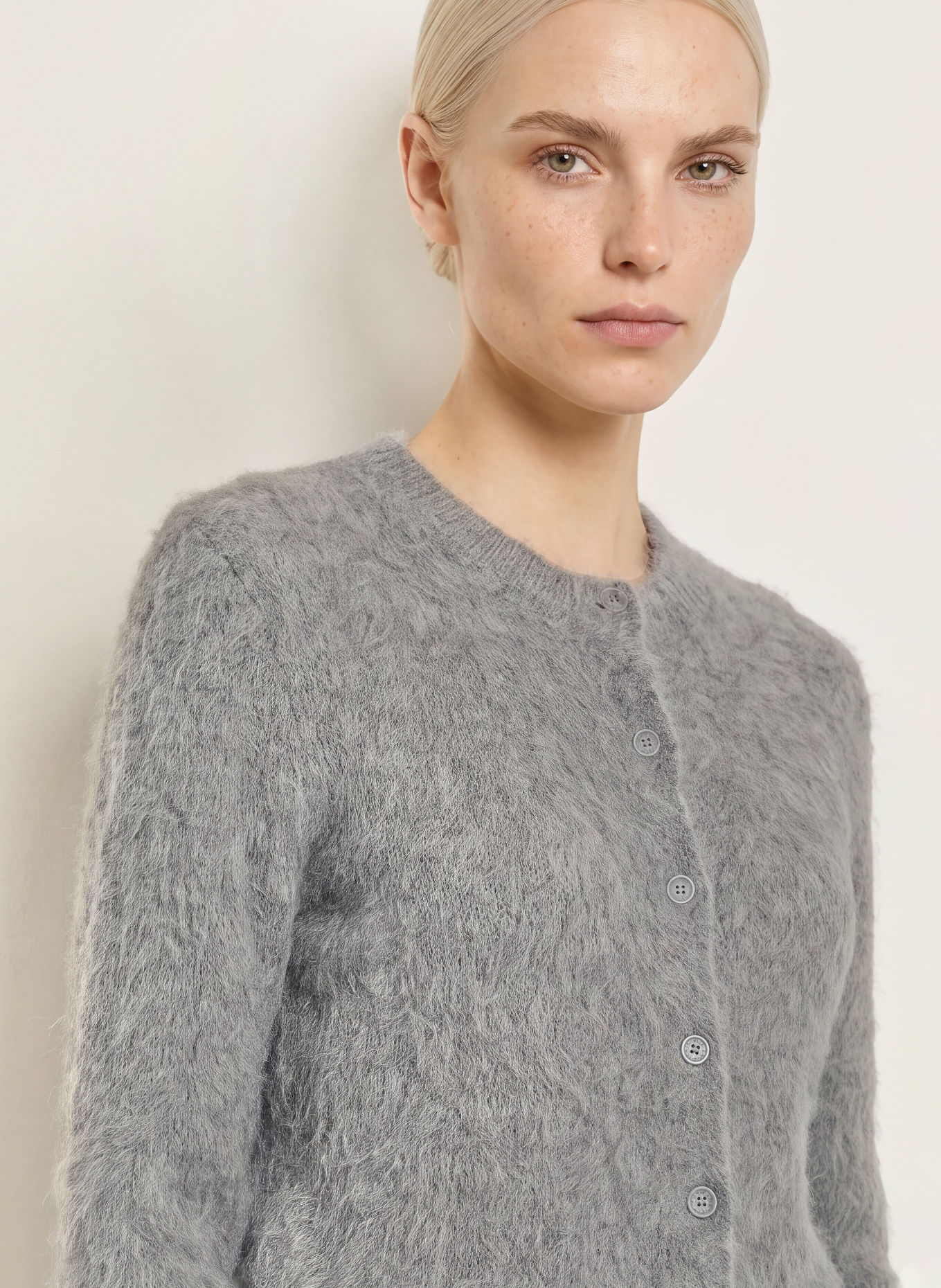 someday Strickjacke TULINDA mit Alpaka: GRAU