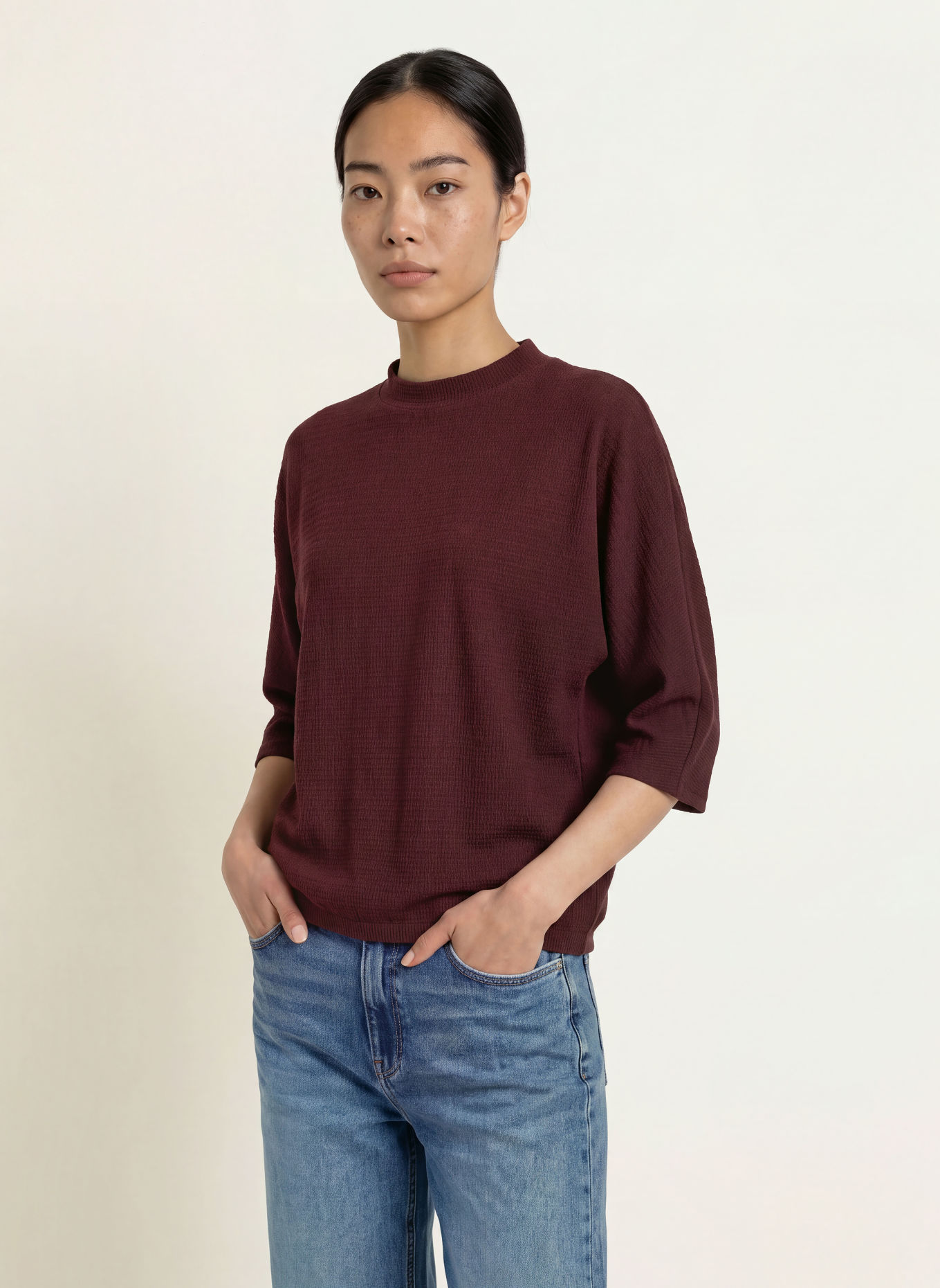 OPUS SICONI Shirt blouse with 3/4-Length Sleeves: DARK RED