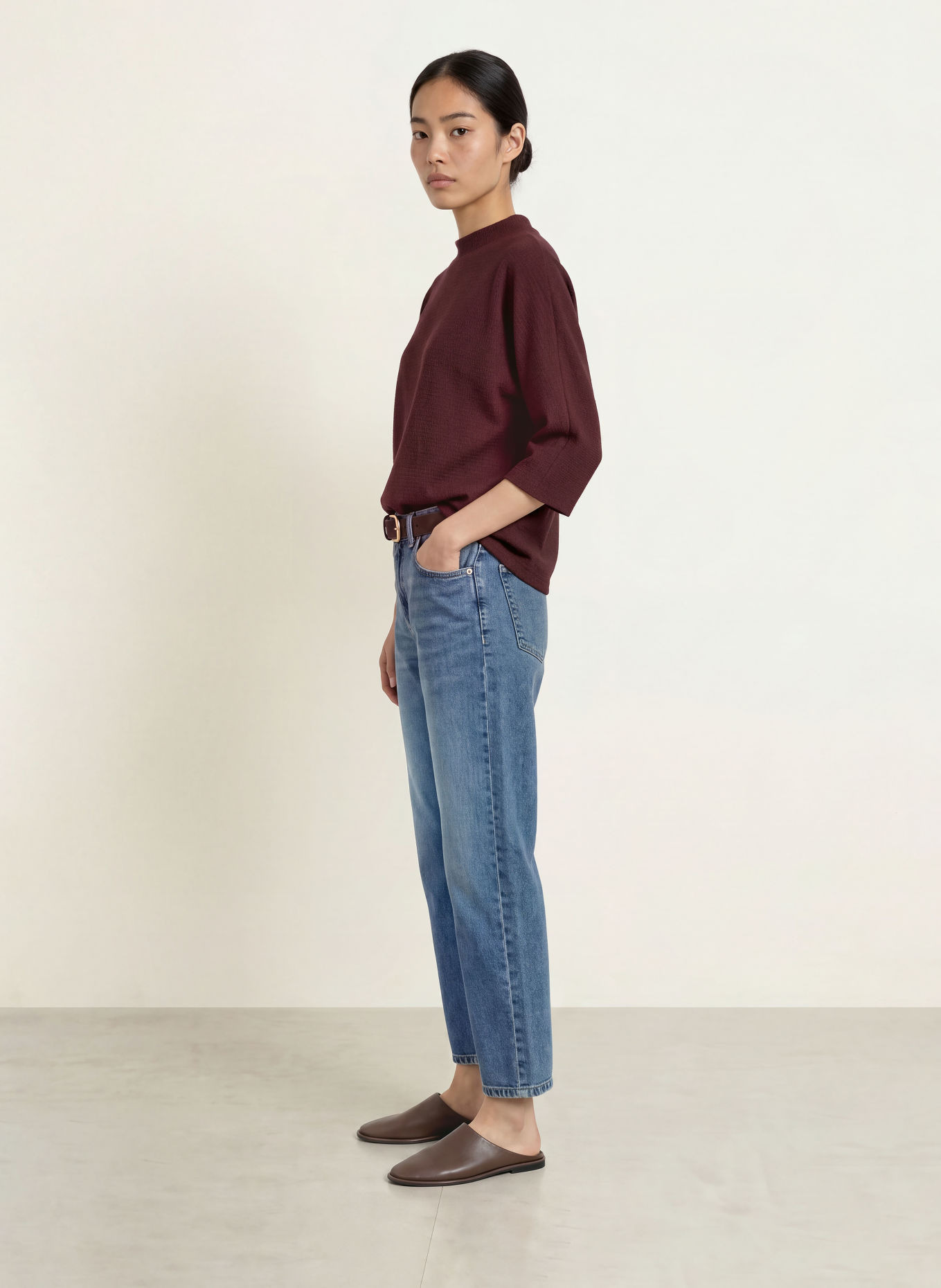 OPUS SICONI Shirt blouse with 3/4-Length Sleeves: DARK RED