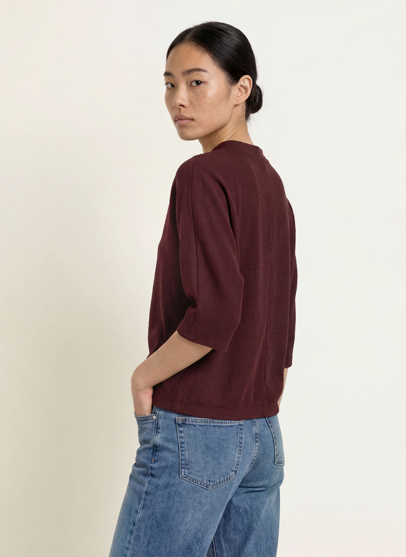 OPUS SICONI Shirt blouse with 3/4-Length Sleeves: DARK RED