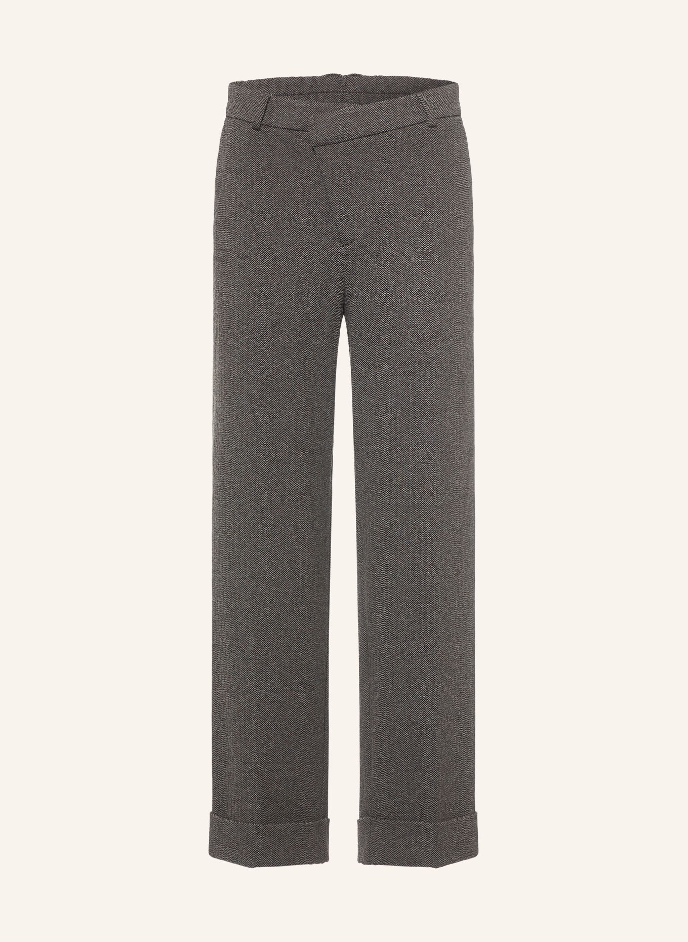 OPUS Pantalon palazzo MEERI: GRIS / GRIS FONCÉ
