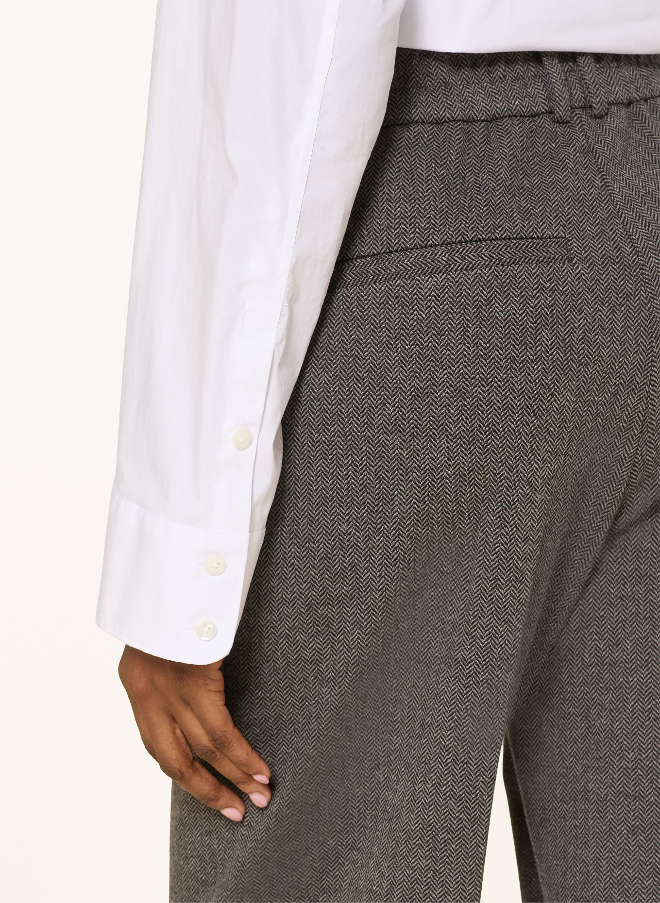 OPUS Pantalon palazzo MEERI: GRIS / GRIS FONCÉ