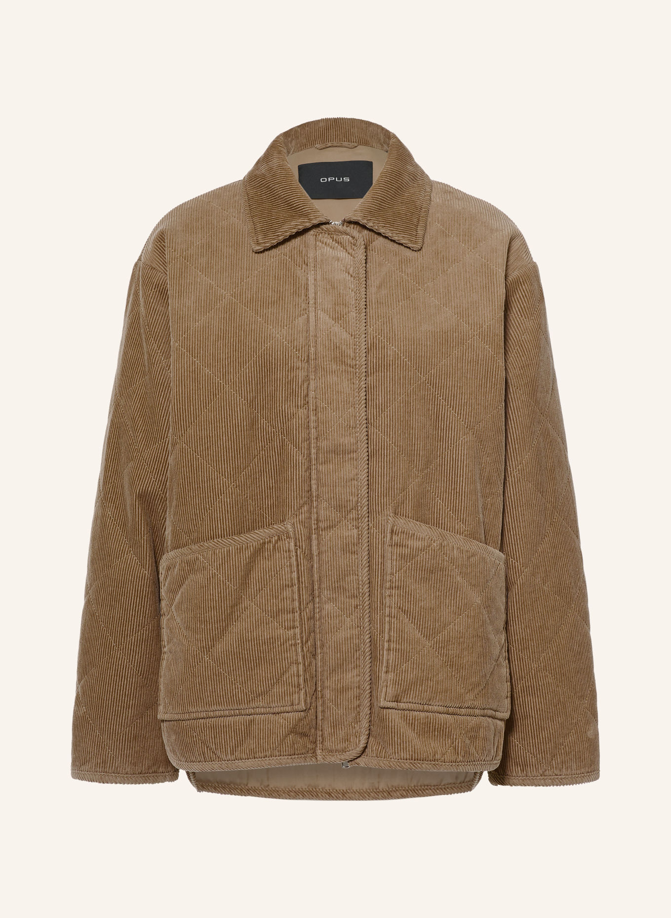 OPUS Overjacket HEKORDI aus Cord: HELLBRAUN