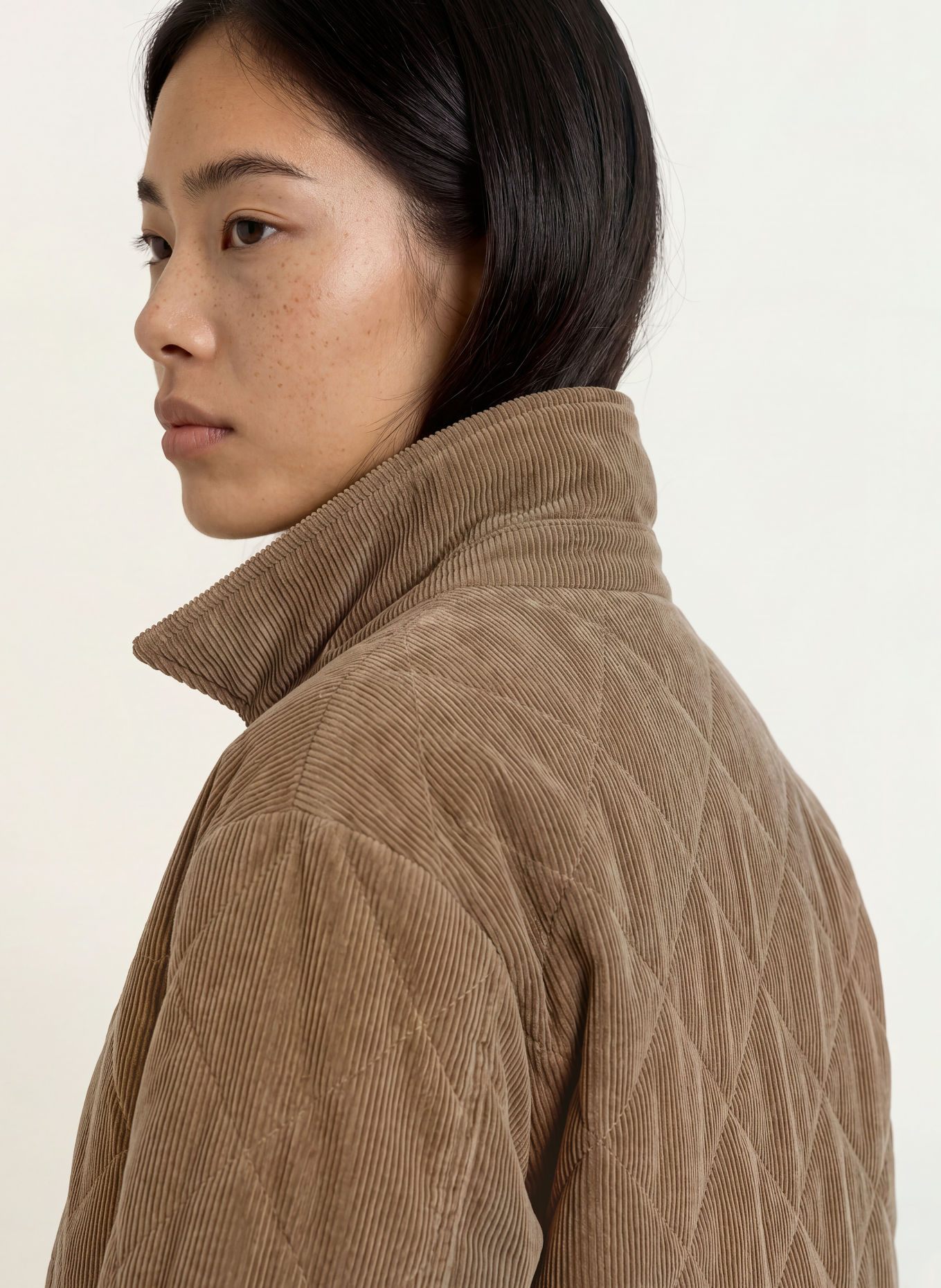 OPUS Overjacket HEKORDI aus Cord: HELLBRAUN