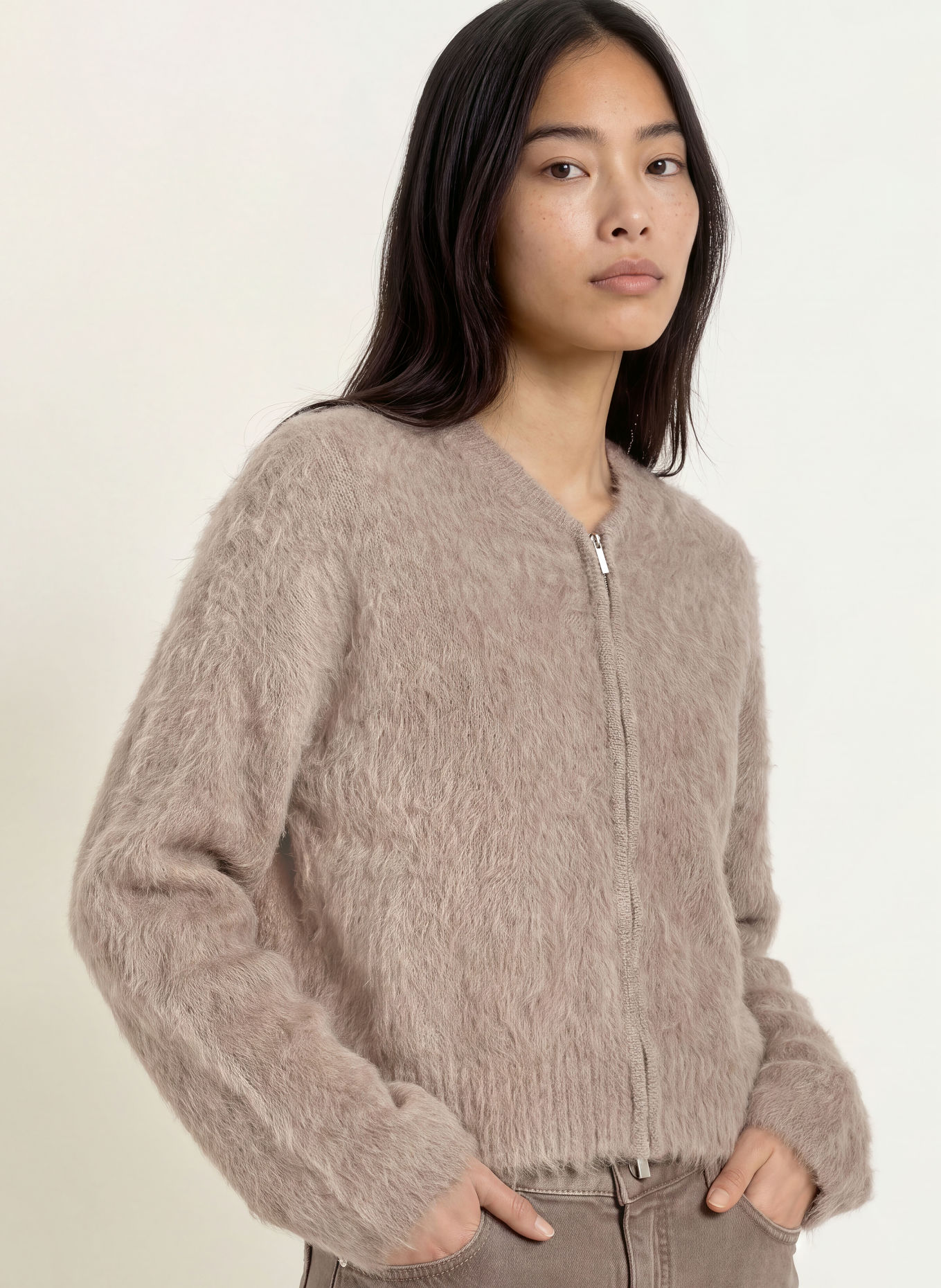someday Vest TANZINA met alpaca: TAUPE