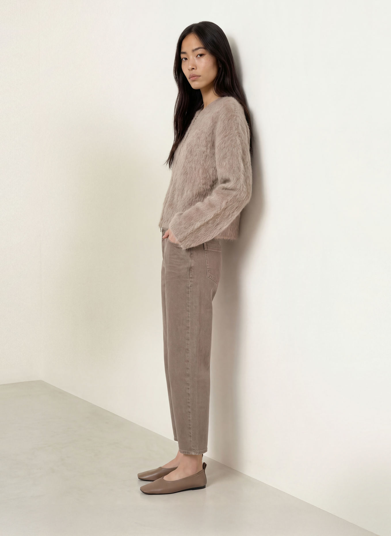 someday Vest TANZINA met alpaca: TAUPE