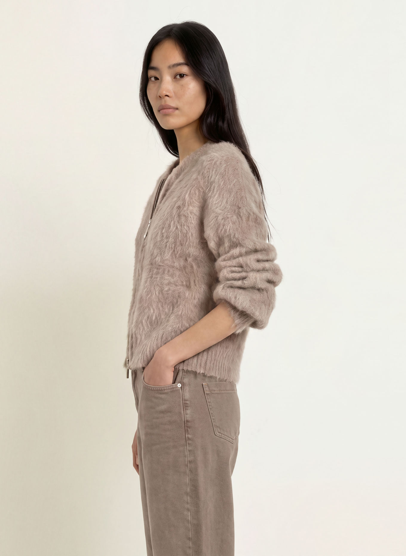 someday Vest TANZINA met alpaca: TAUPE