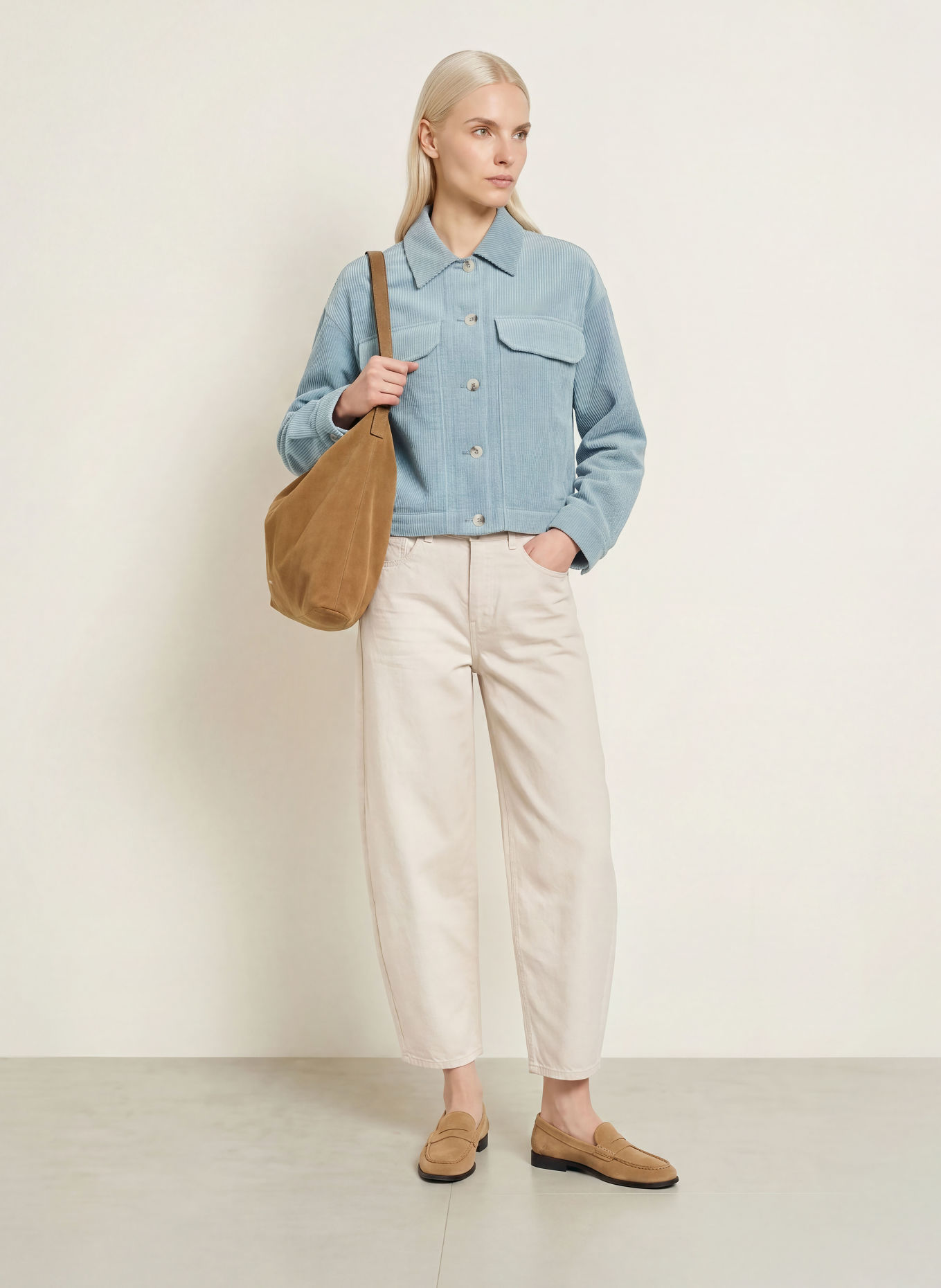 OPUS Corduroy Overshirt HANNJA: BLUE GRAY
