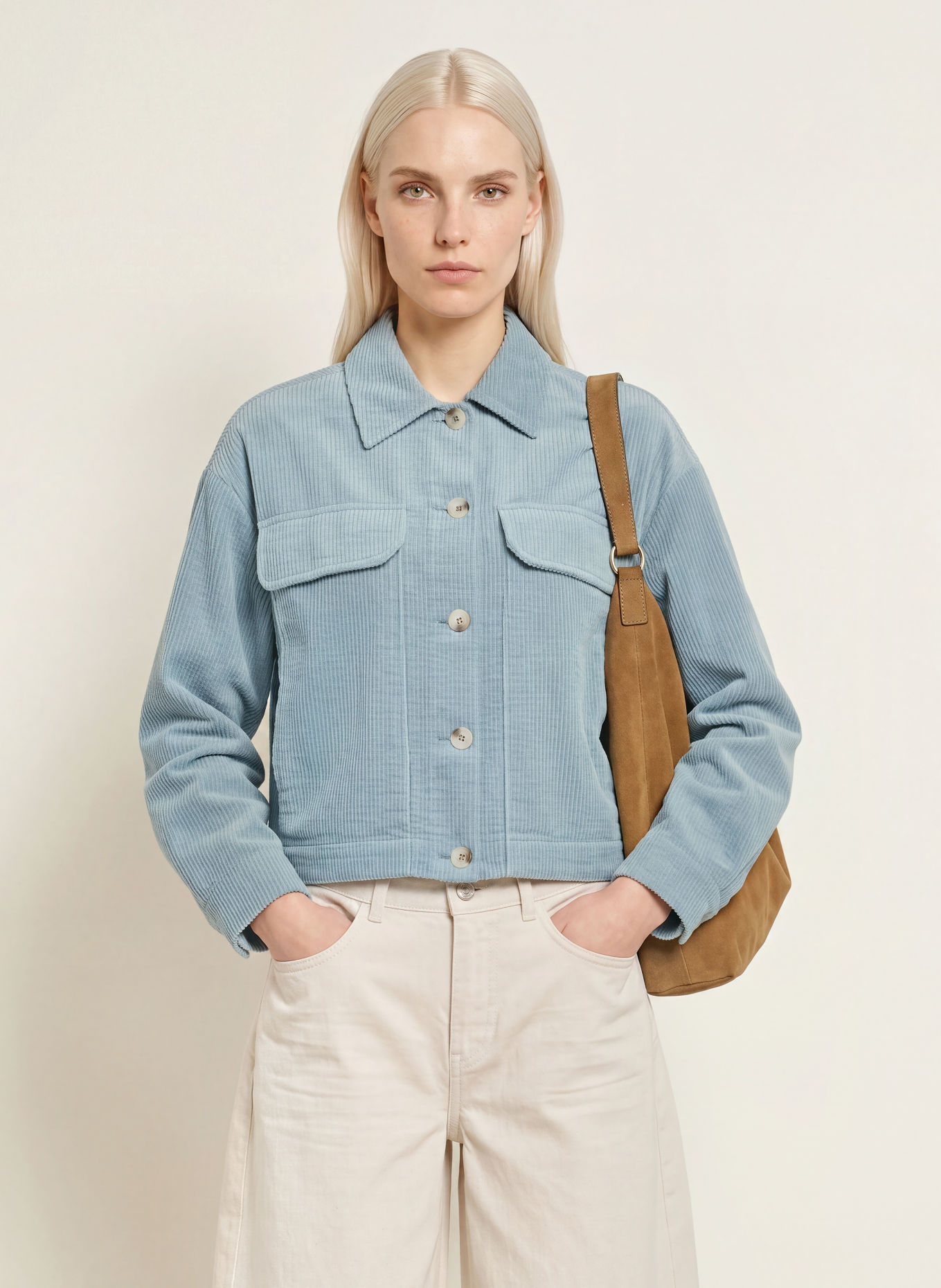 OPUS Corduroy Overshirt HANNJA: BLUE GRAY