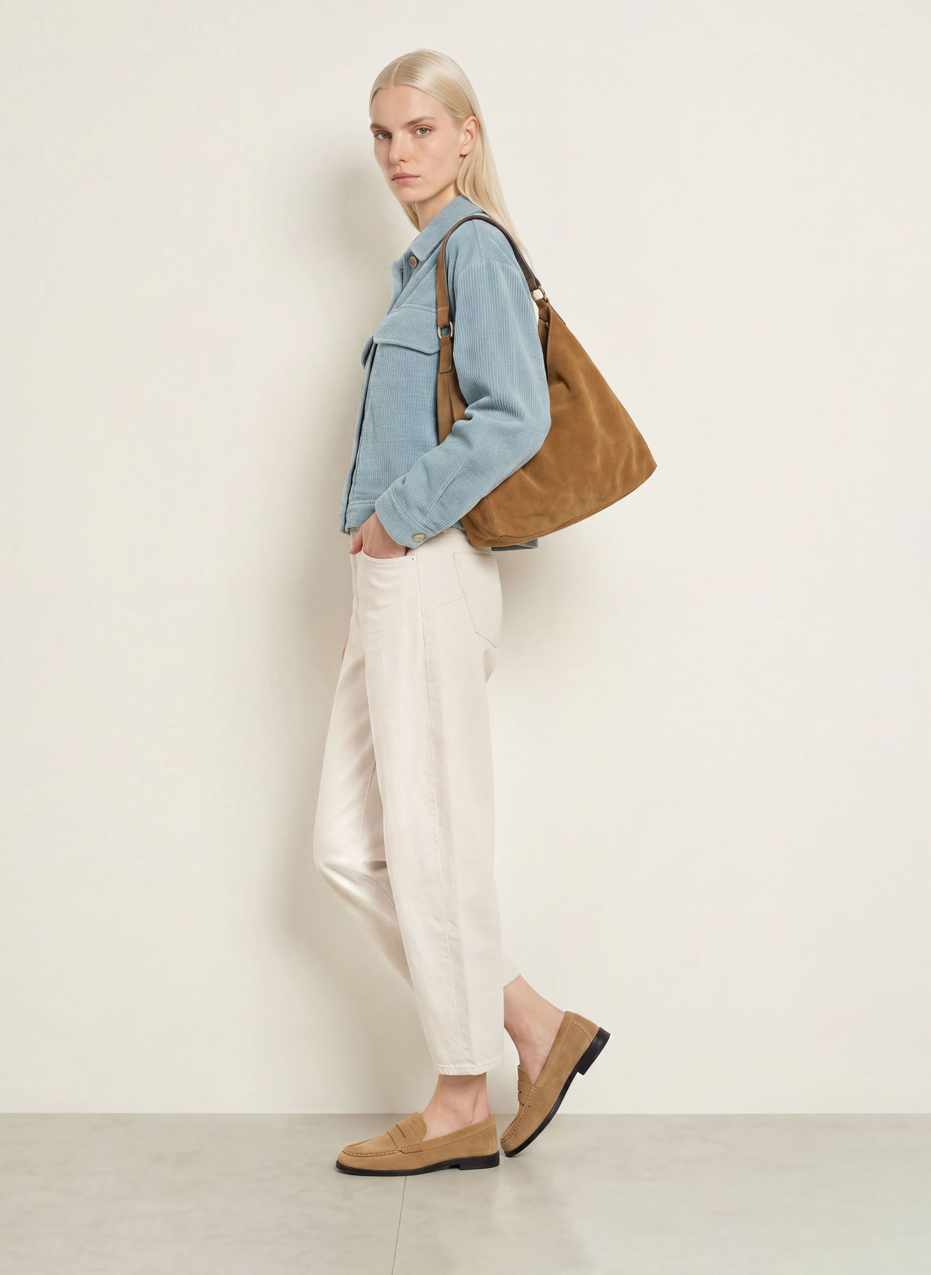 OPUS Corduroy Overshirt HANNJA: BLUE GRAY