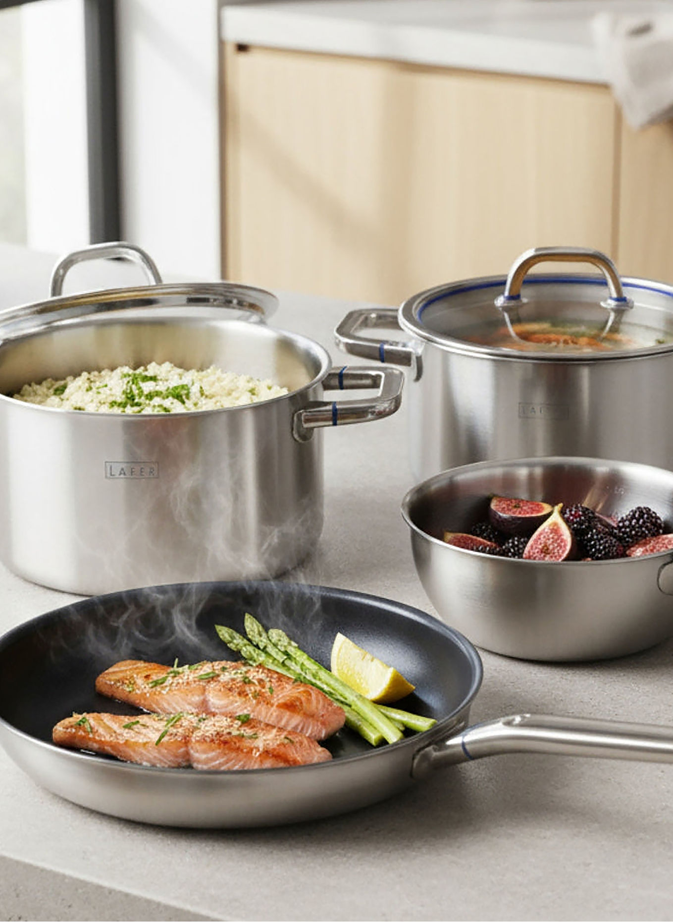 JOHANN LAFER EDITION 6-piece gourmet pot set: SILVER