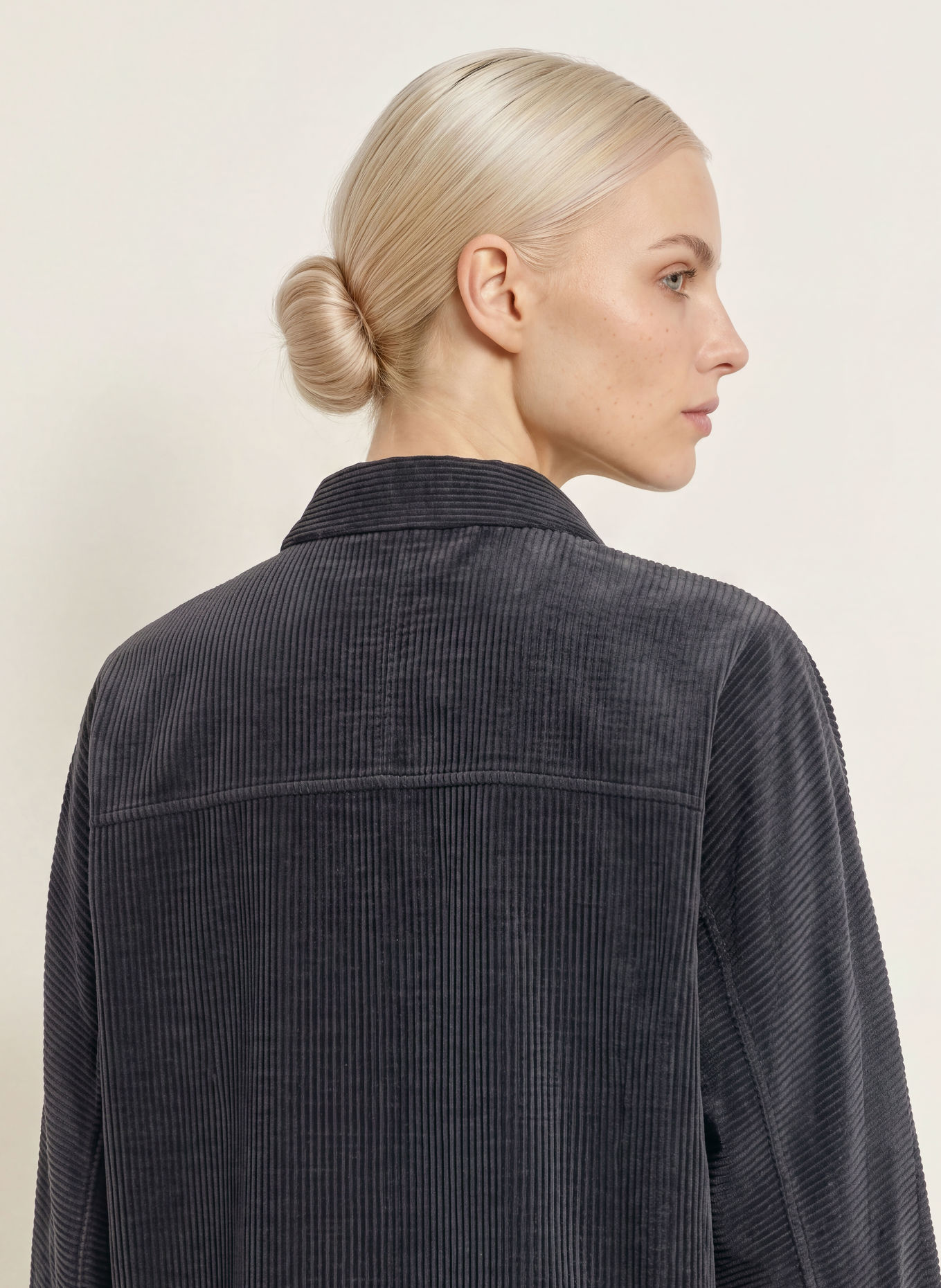 OPUS FRENCA corduroy shirt blouse: DARK GRAY