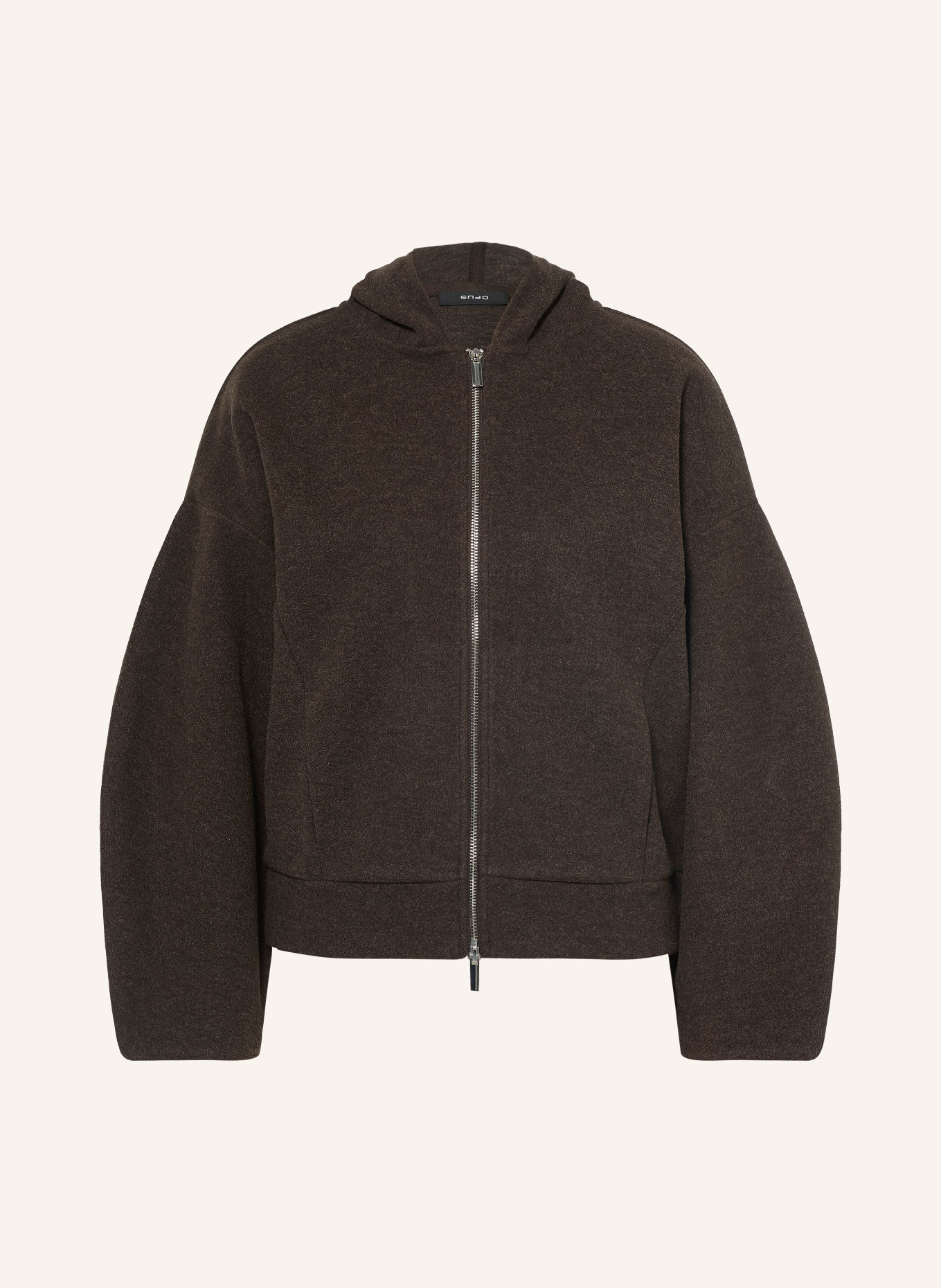 OPUS Sweat zippé GEISI: MARRON FONCÉ