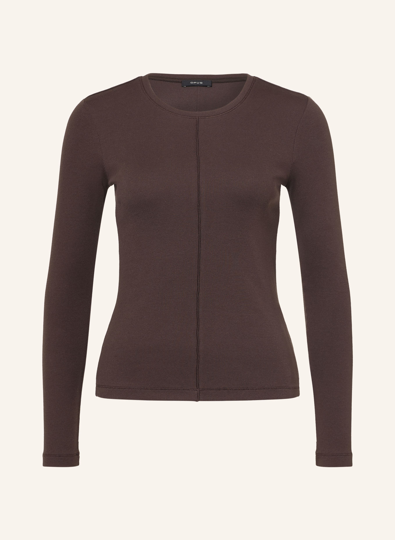 OPUS Longsleeve SADALIE: DUNKELBRAUN